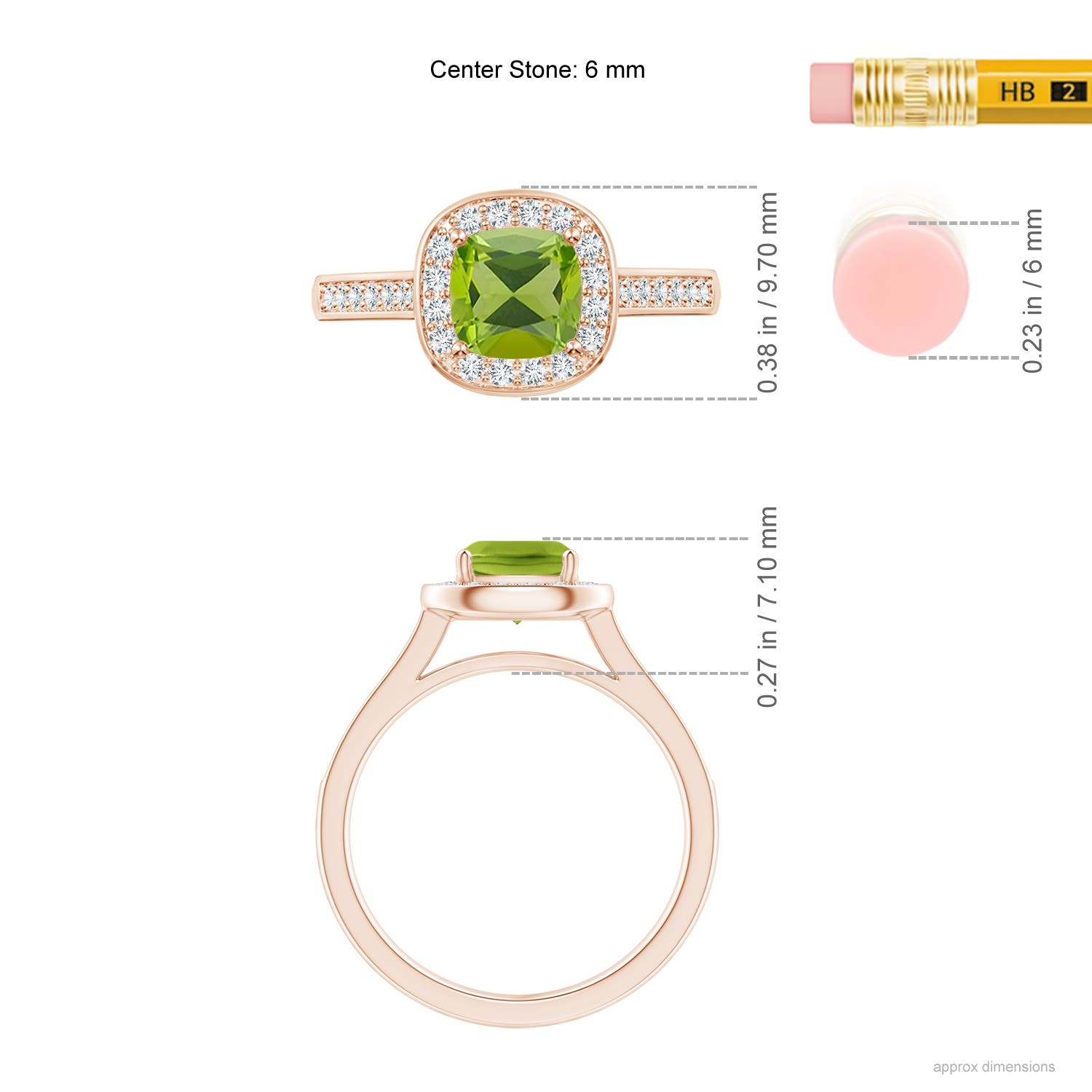 AAA - Peridot / 1.38 CT / 14 KT Rose Gold