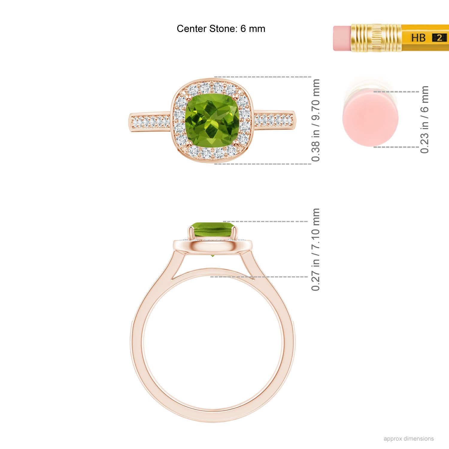 AAAA - Peridot / 1.38 CT / 14 KT Rose Gold