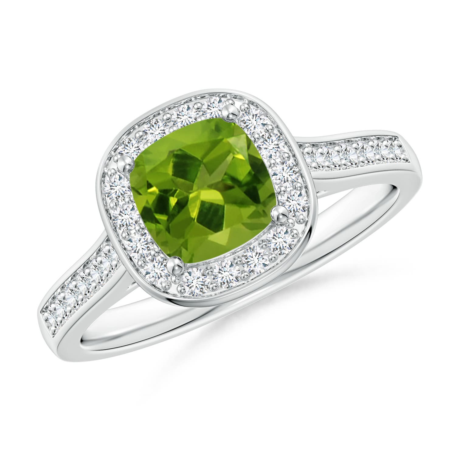 AAAA - Peridot / 1.38 CT / 14 KT White Gold