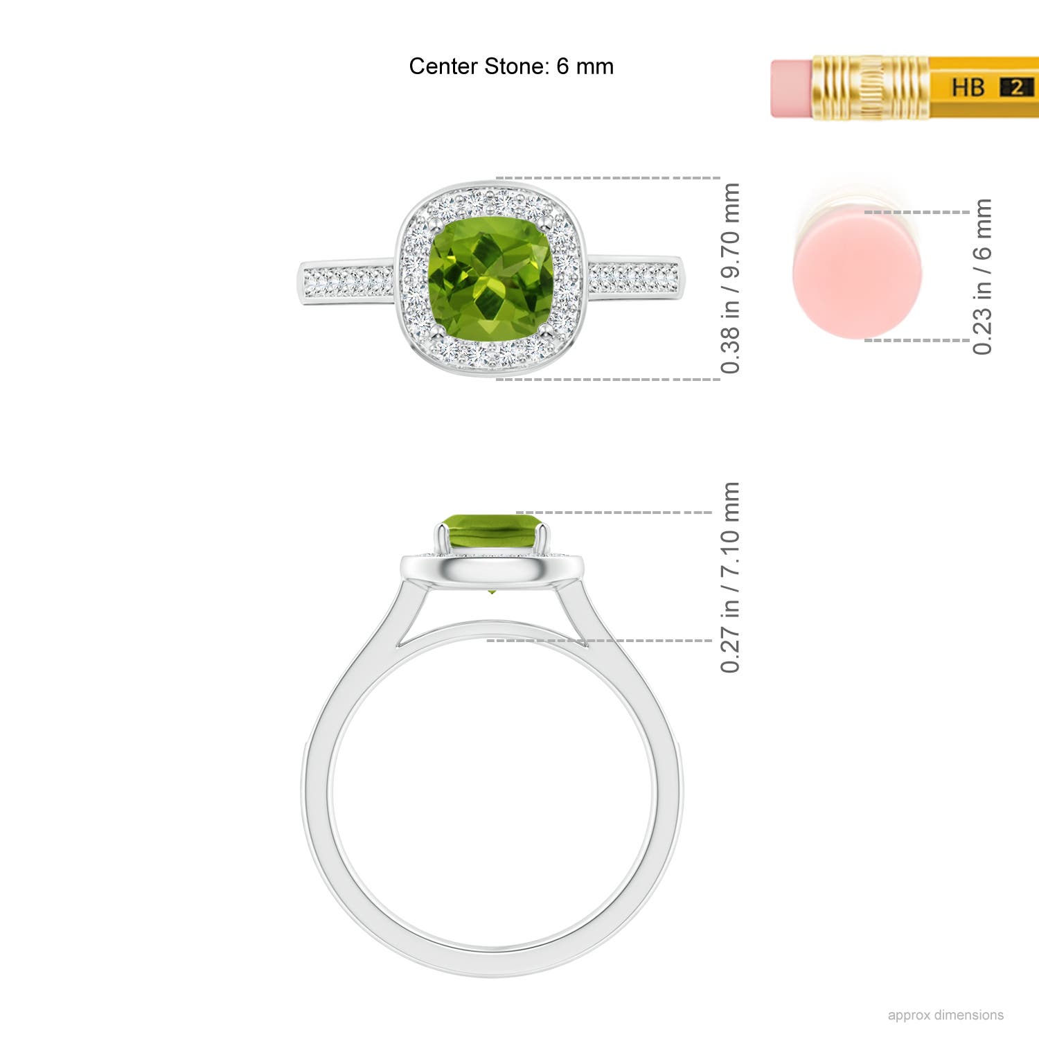 AAAA - Peridot / 1.38 CT / 14 KT White Gold