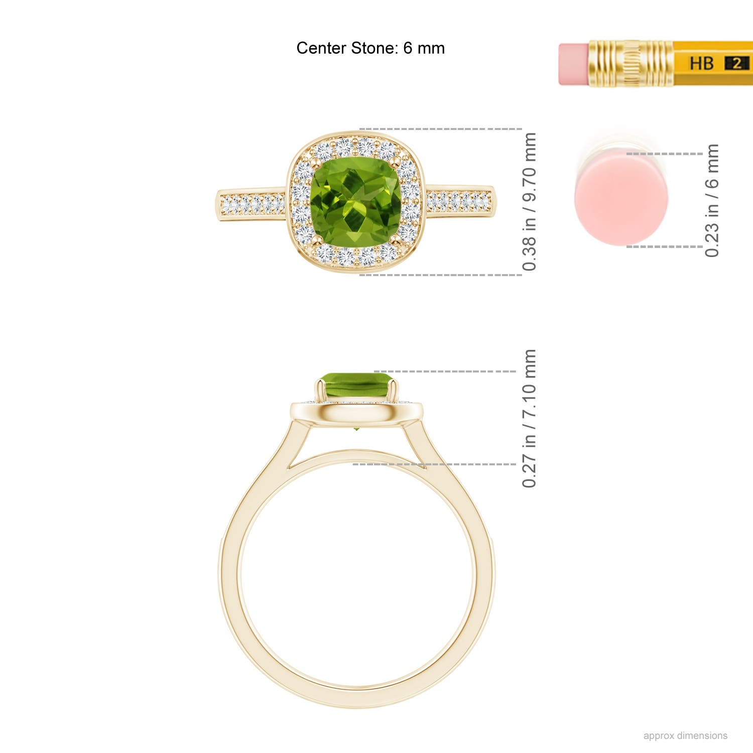 AAAA - Peridot / 1.38 CT / 14 KT Yellow Gold