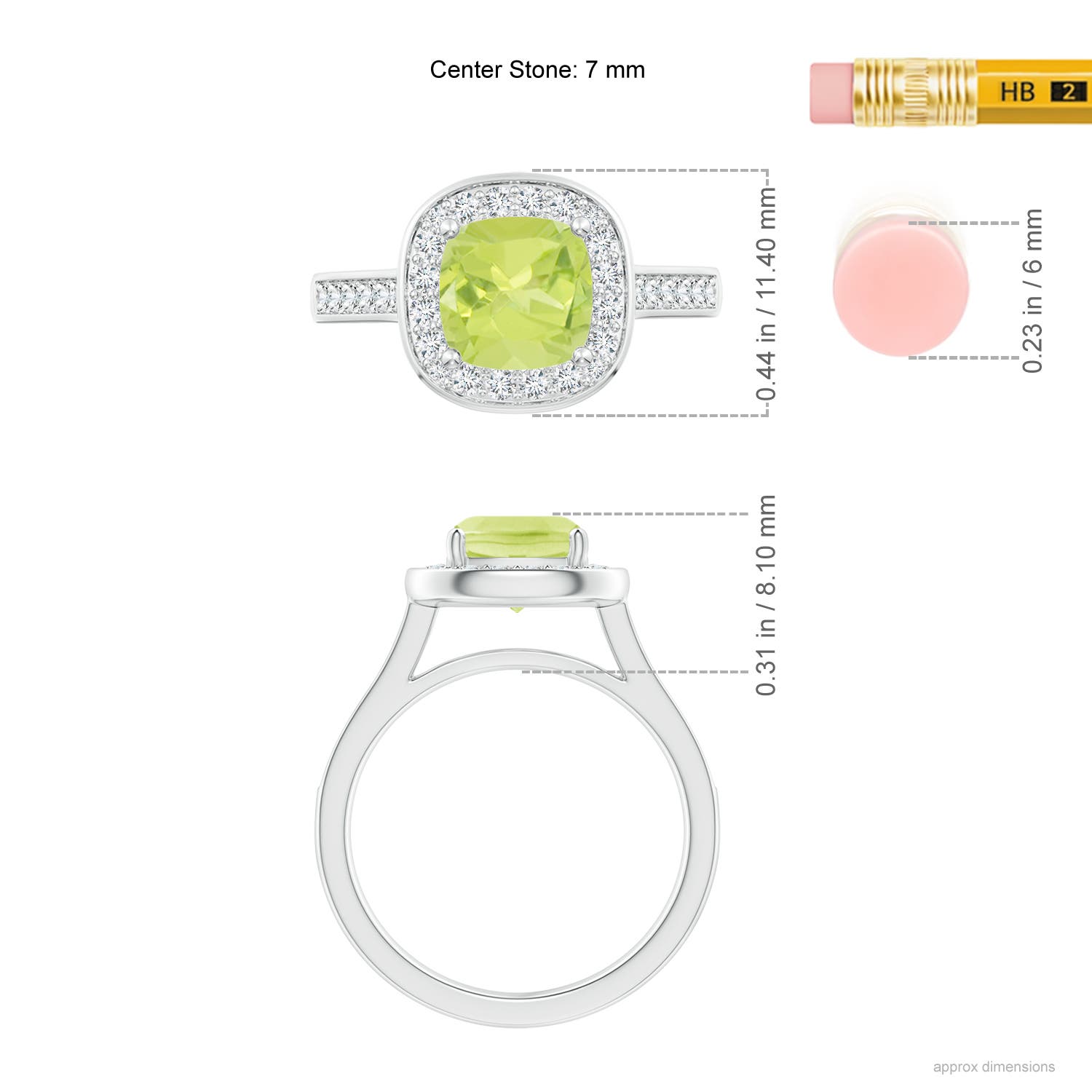 A - Peridot / 1.79 CT / 14 KT White Gold