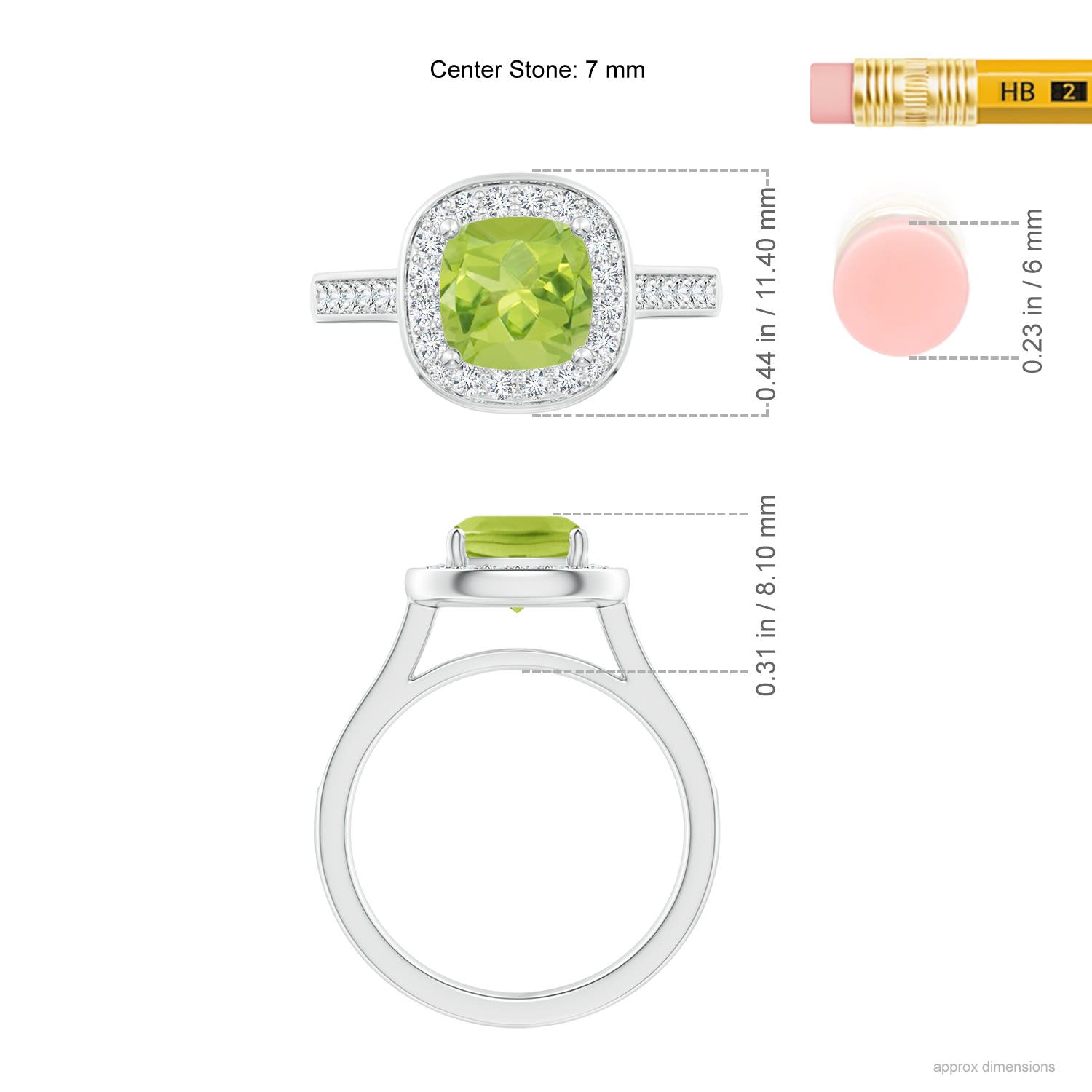 AA - Peridot / 1.79 CT / 14 KT White Gold