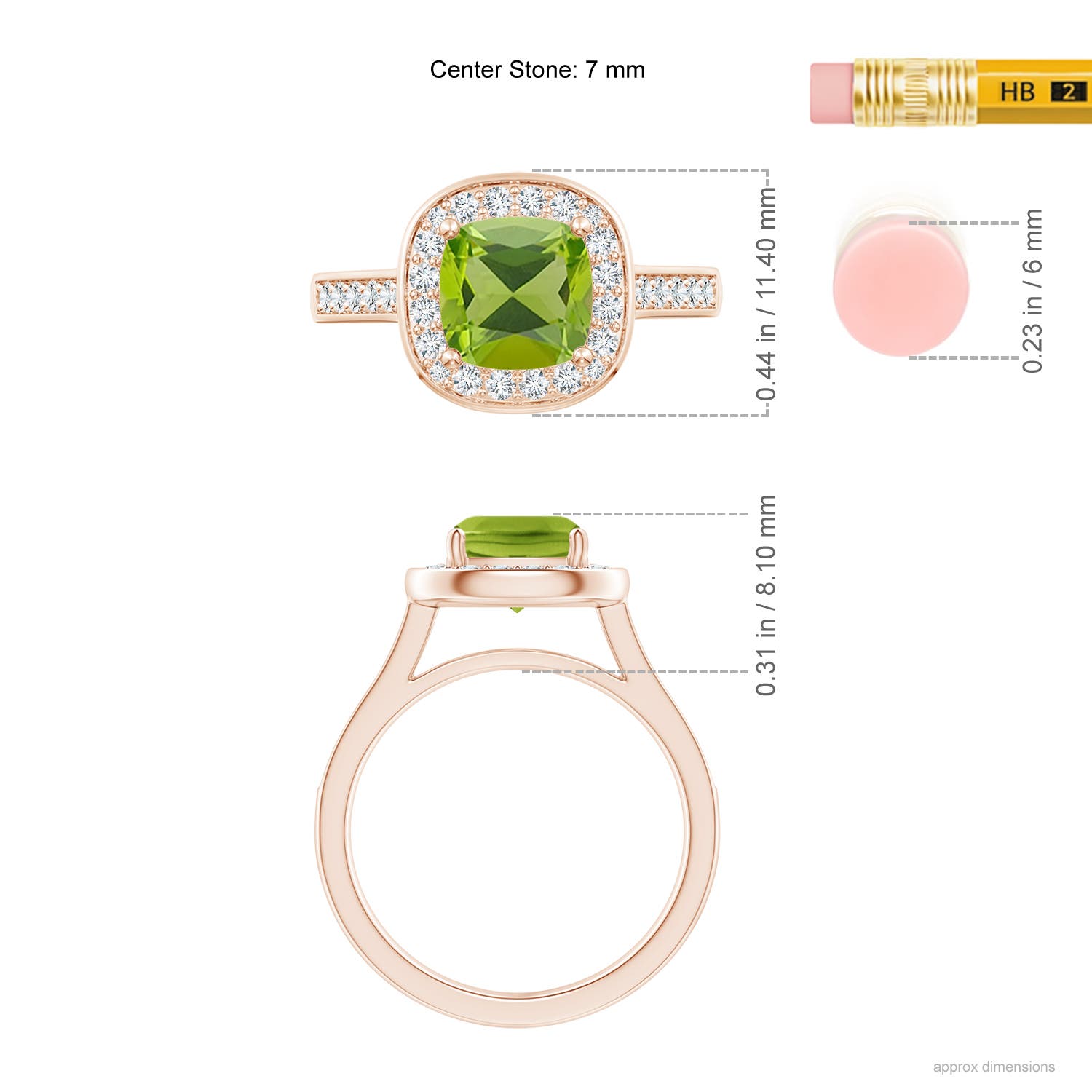 AAA - Peridot / 1.79 CT / 14 KT Rose Gold