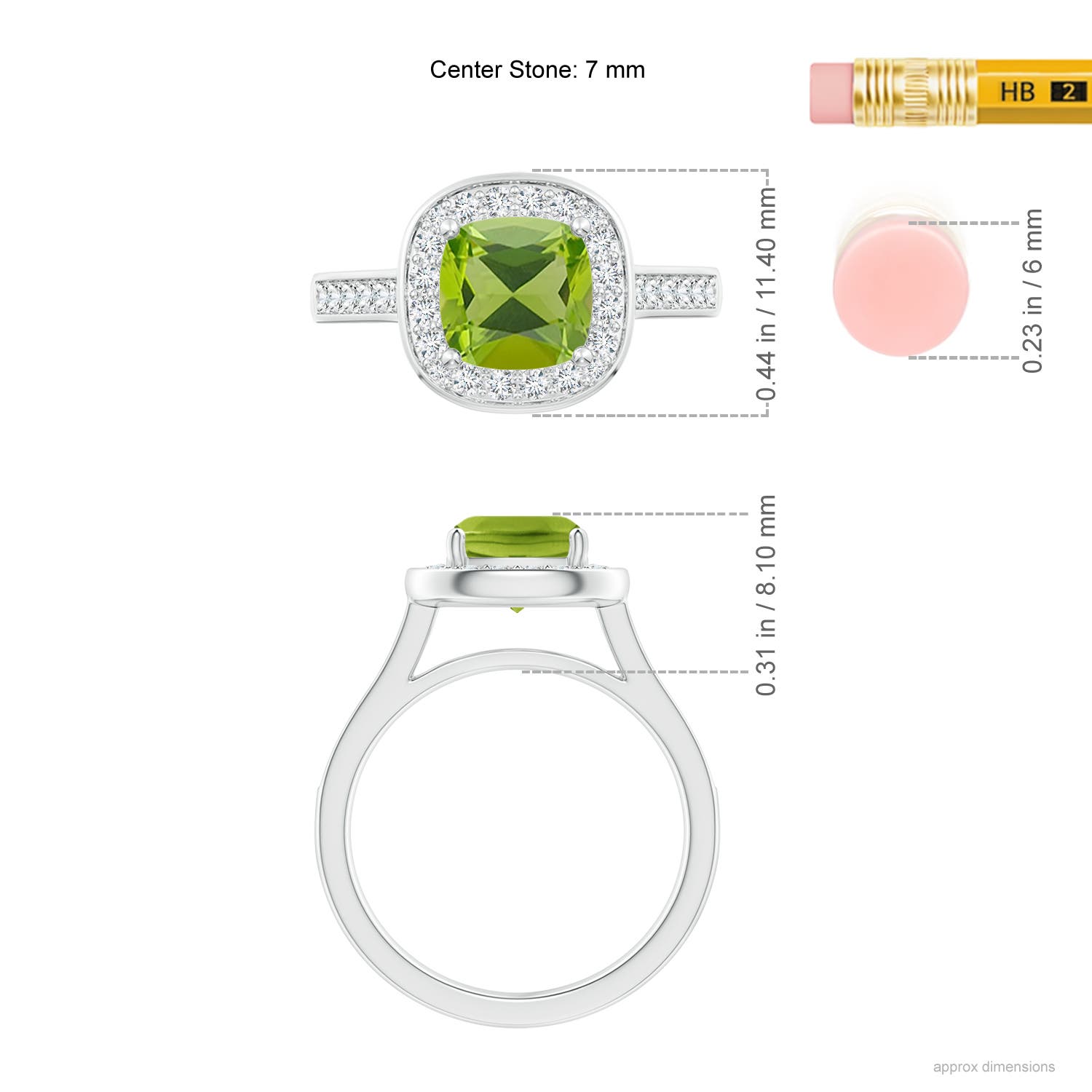 AAA - Peridot / 1.79 CT / 14 KT White Gold