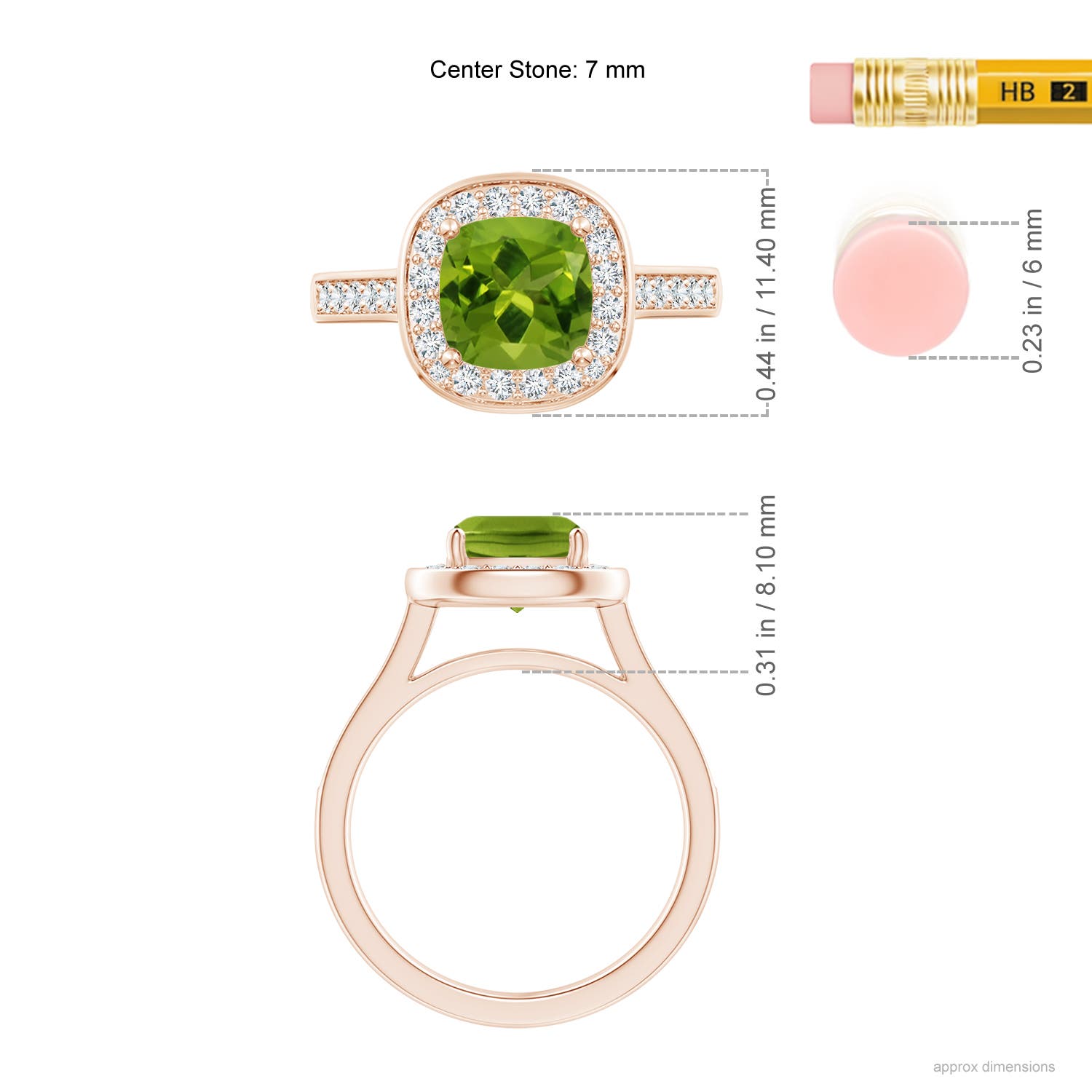 AAAA - Peridot / 1.79 CT / 14 KT Rose Gold