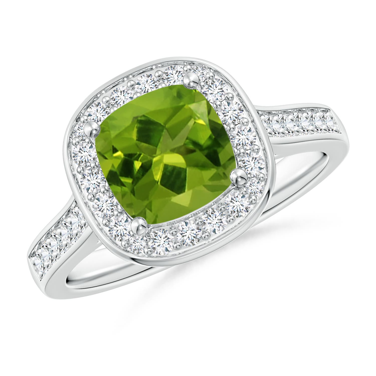 AAAA - Peridot / 1.79 CT / 14 KT White Gold