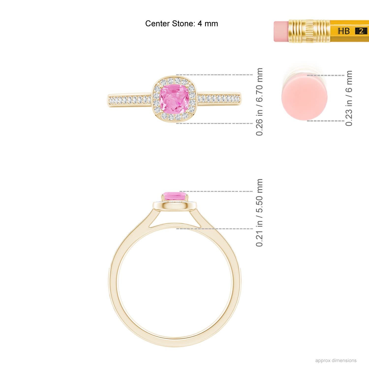 A - Pink Sapphire / 0.48 CT / 14 KT Yellow Gold