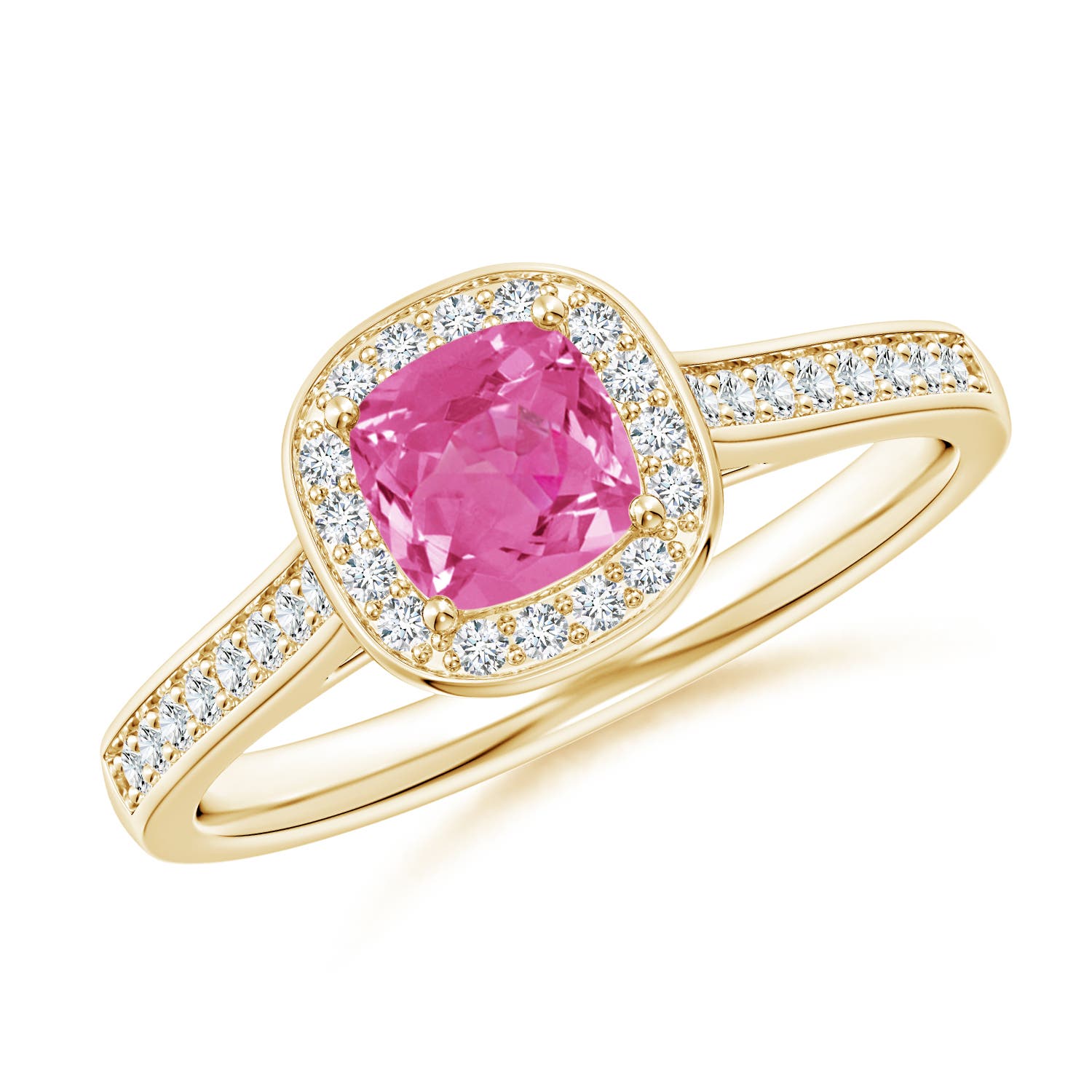 AAA - Pink Sapphire / 0.81 CT / 14 KT Yellow Gold