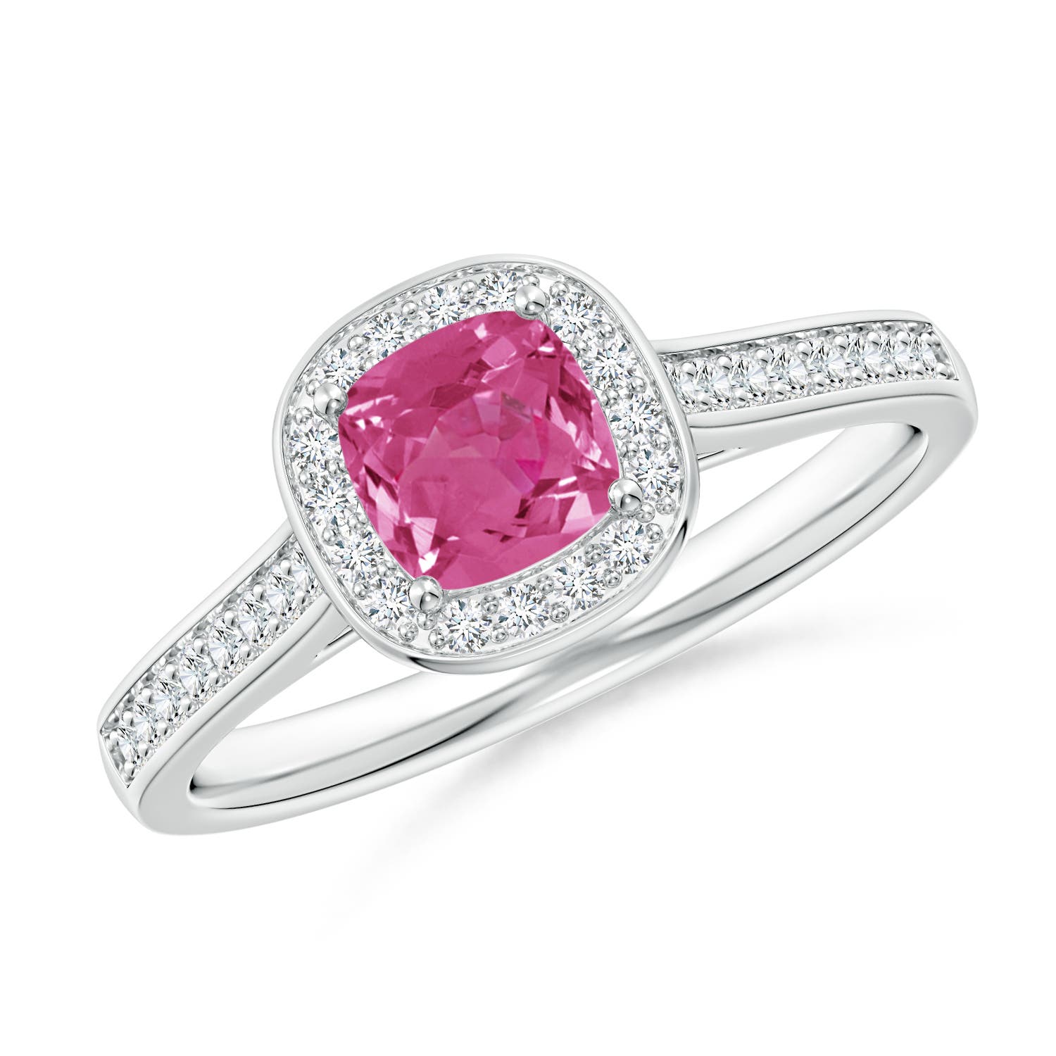 AAAA - Pink Sapphire / 0.81 CT / 14 KT White Gold