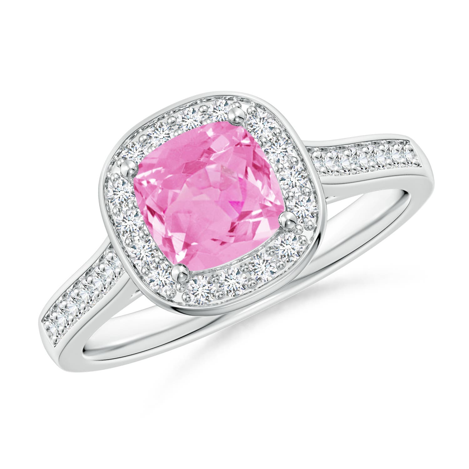 A - Pink Sapphire / 1.18 CT / 14 KT White Gold