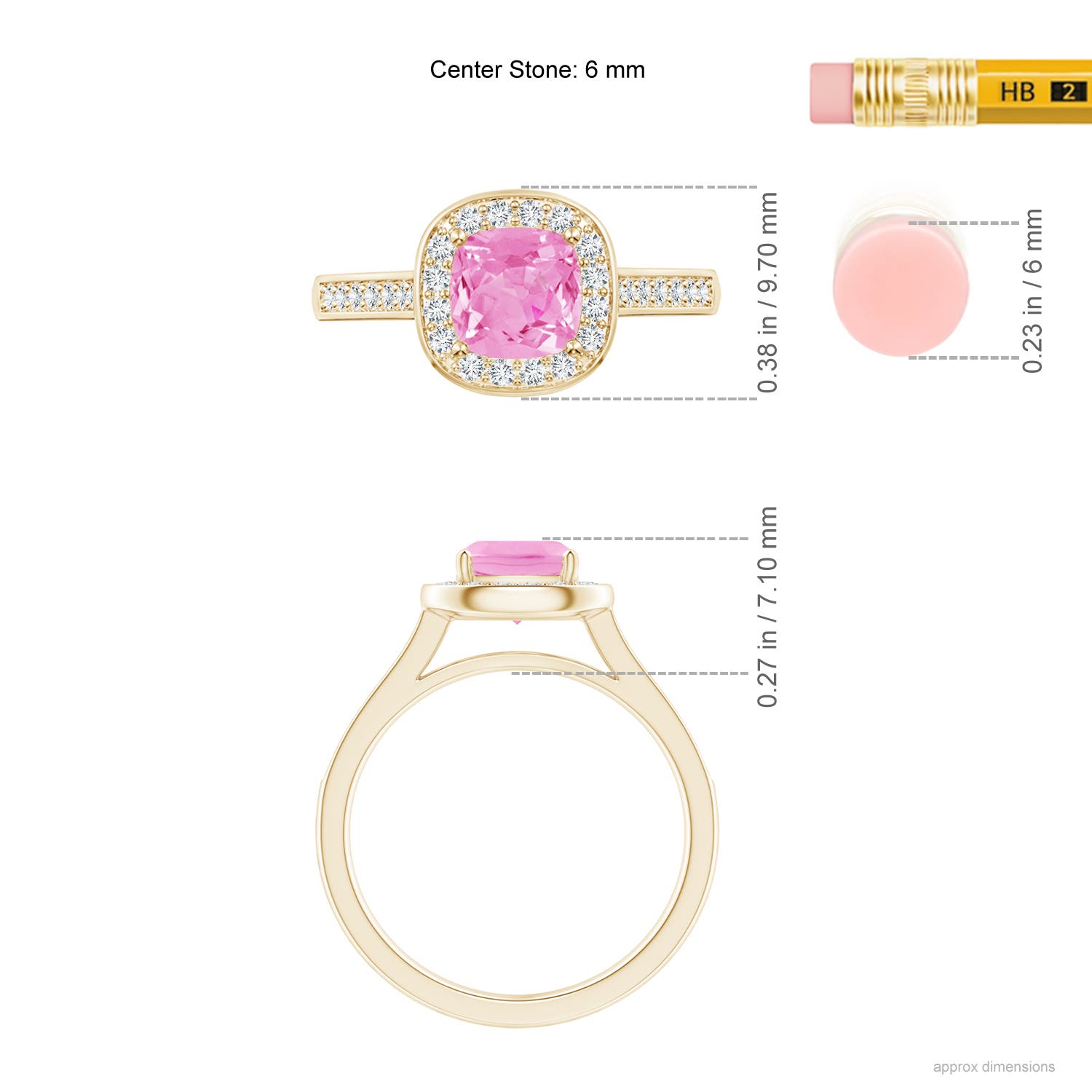 A - Pink Sapphire / 1.18 CT / 14 KT Yellow Gold