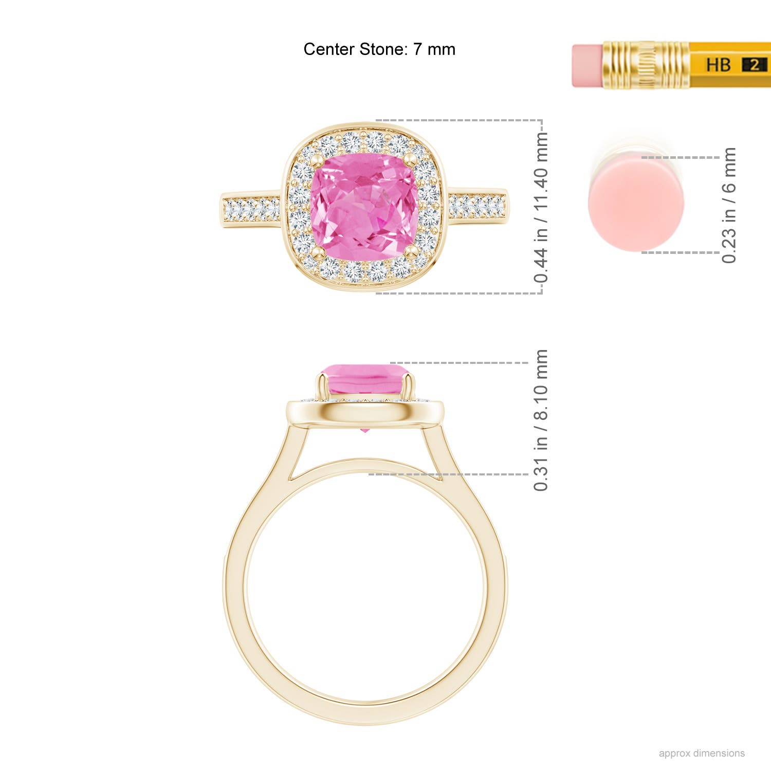 AA - Pink Sapphire / 1.89 CT / 14 KT Yellow Gold