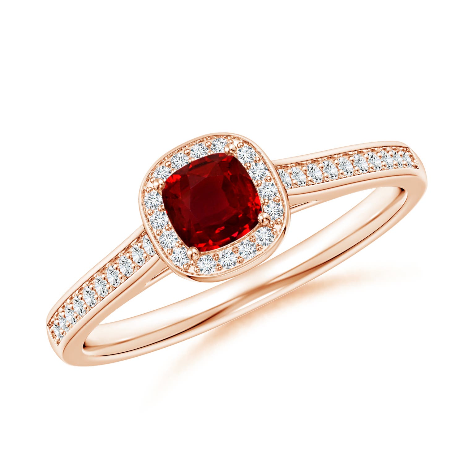 AAAA - Ruby / 0.48 CT / 14 KT Rose Gold