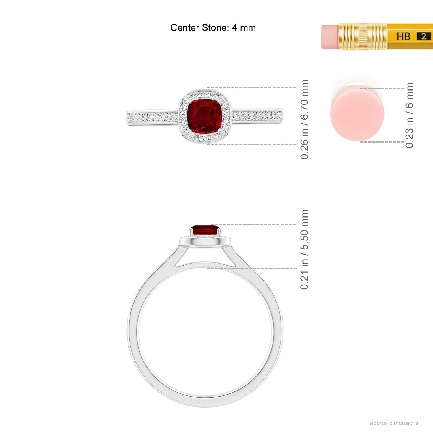 AAAA - Ruby / 0.48 CT / 14 KT White Gold