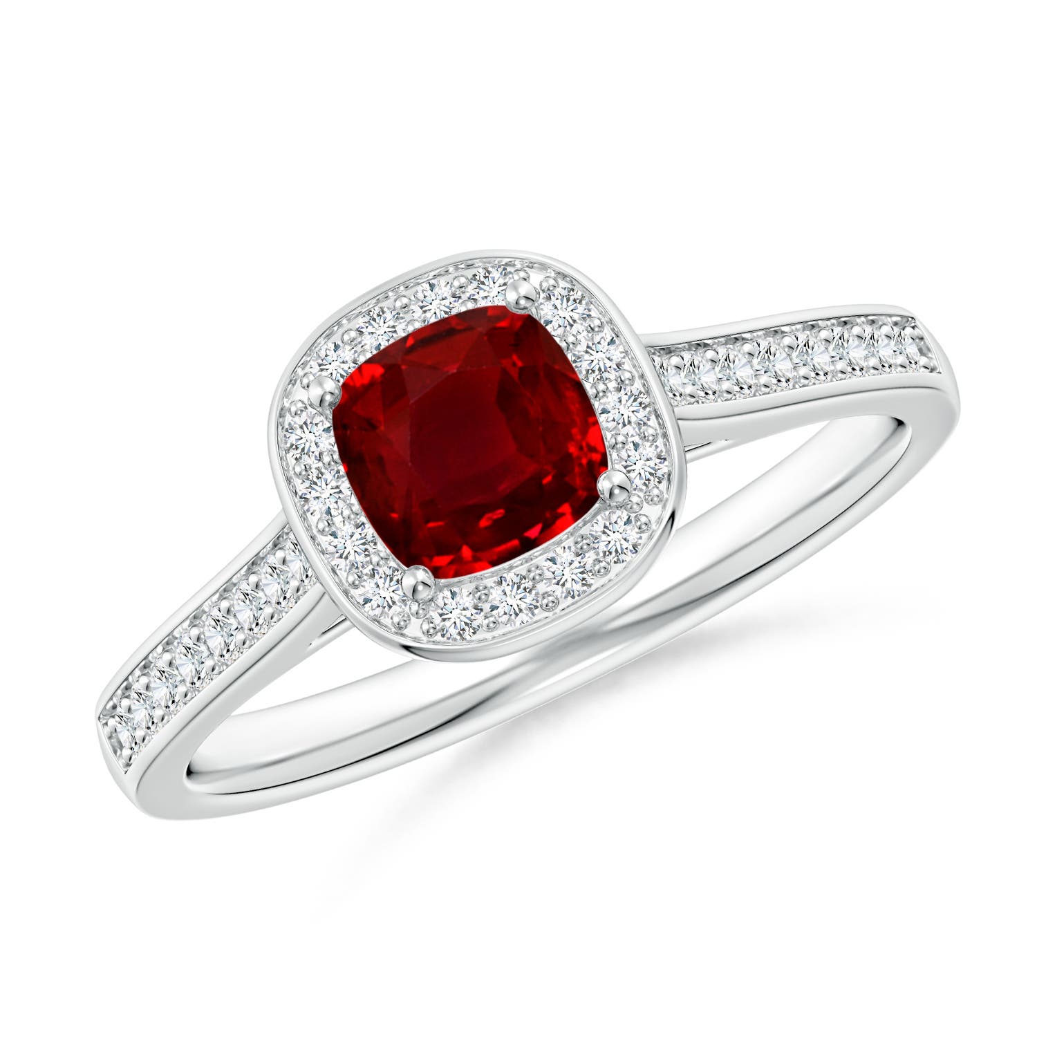 AAAA - Ruby / 0.81 CT / 14 KT White Gold