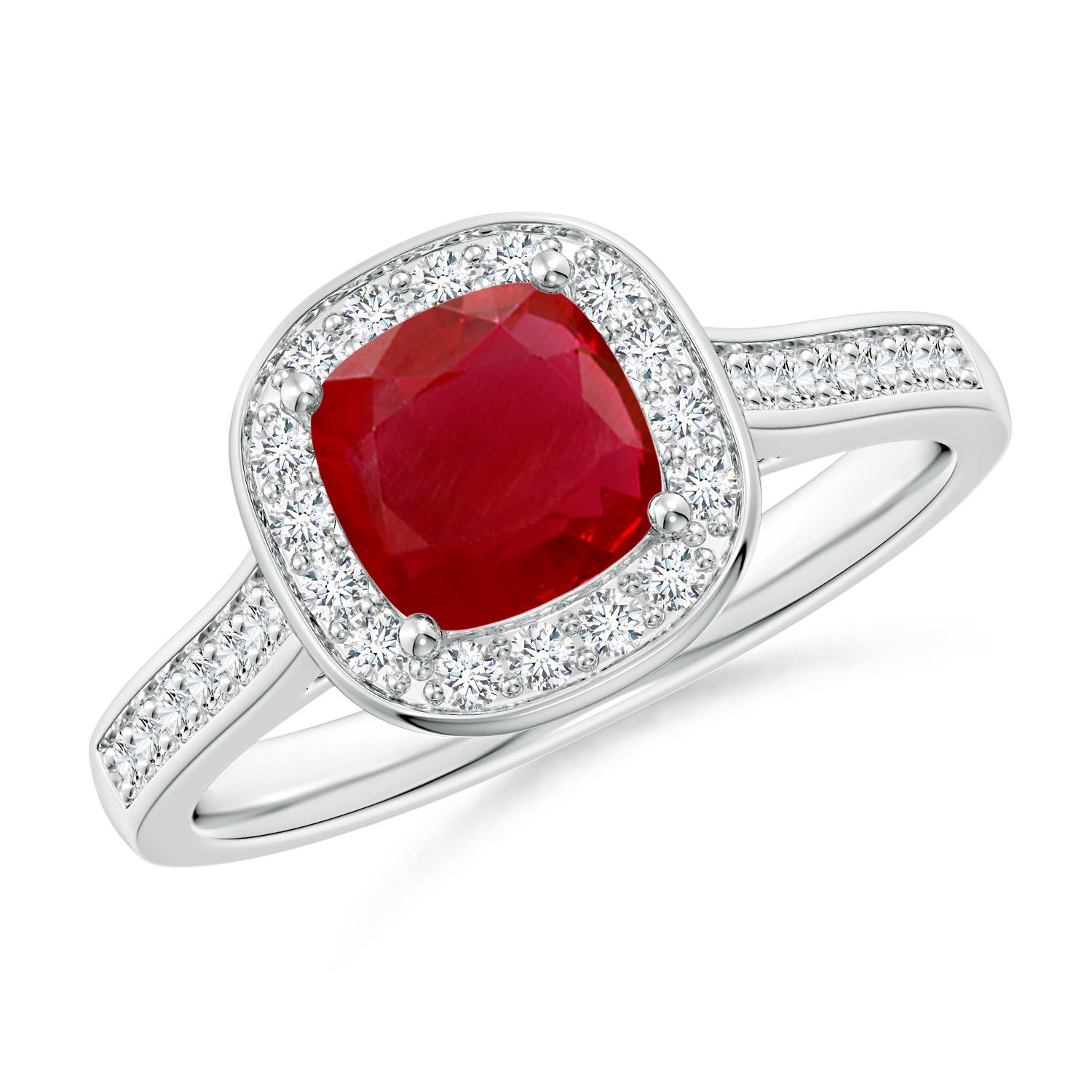 AA - Ruby / 1.23 CT / 14 KT White Gold