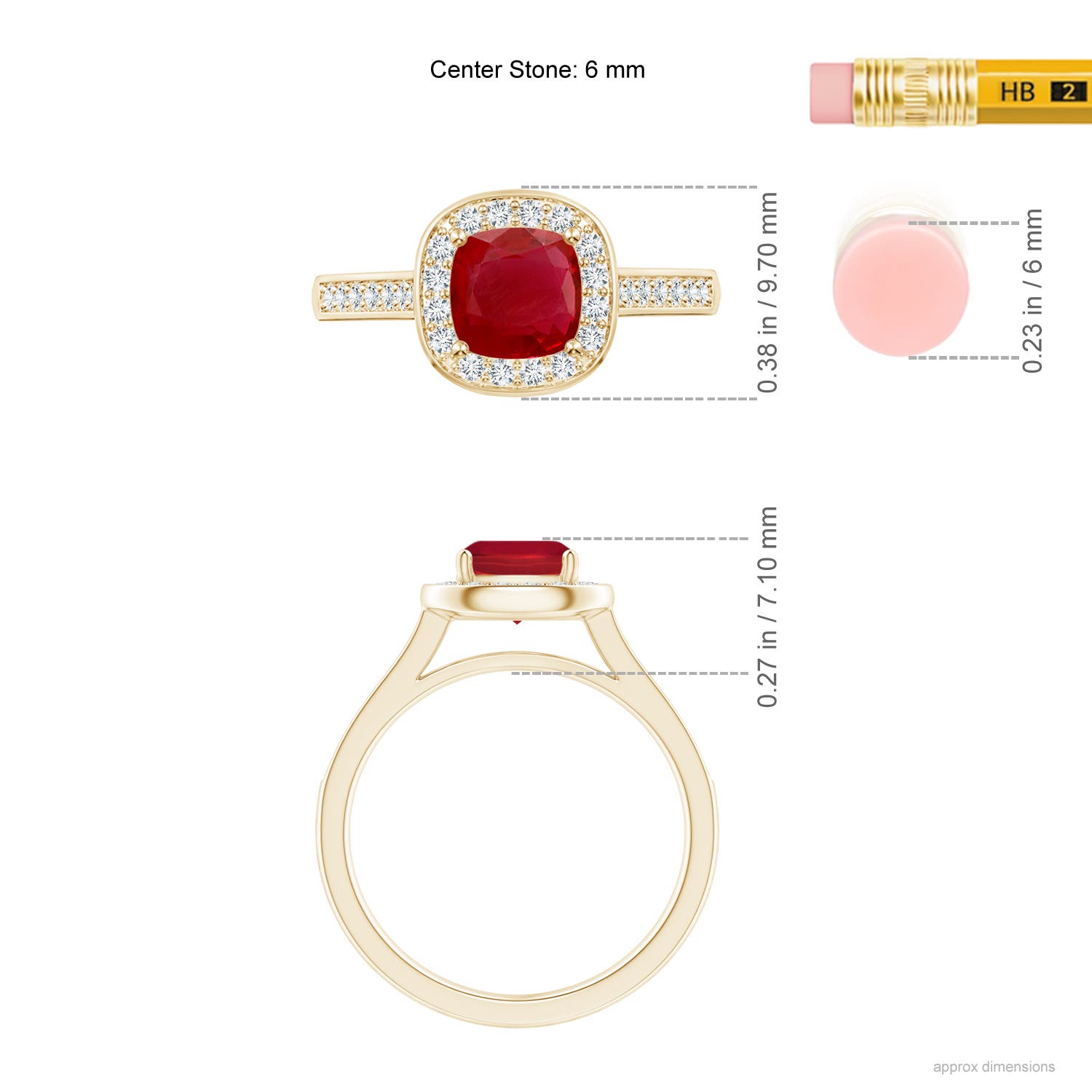 AA - Ruby / 1.23 CT / 14 KT Yellow Gold