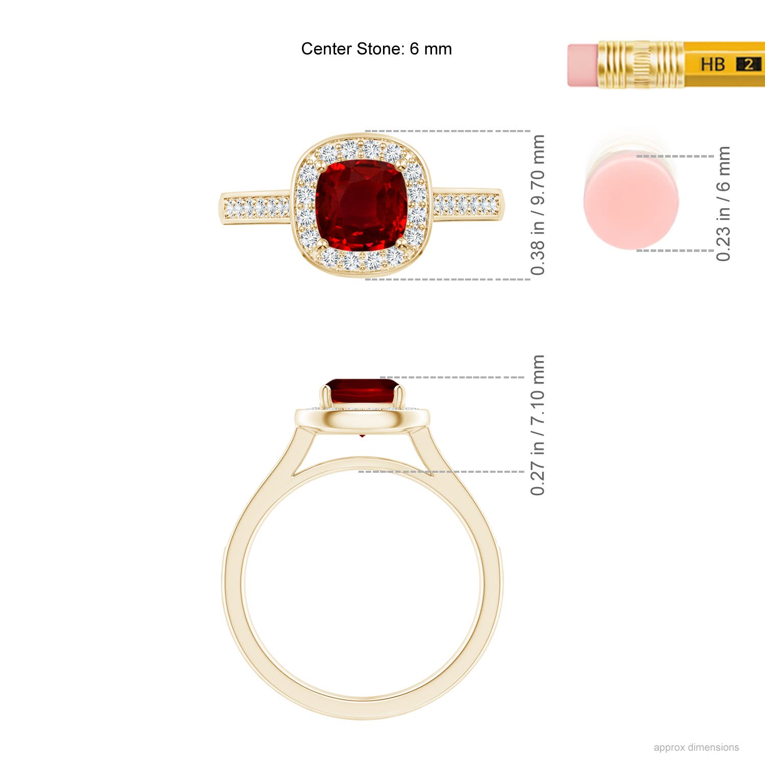 AAAA - Ruby / 1.23 CT / 14 KT Yellow Gold