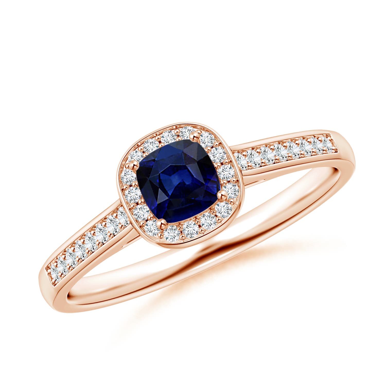 AAA - Blue Sapphire / 0.49 CT / 14 KT Rose Gold