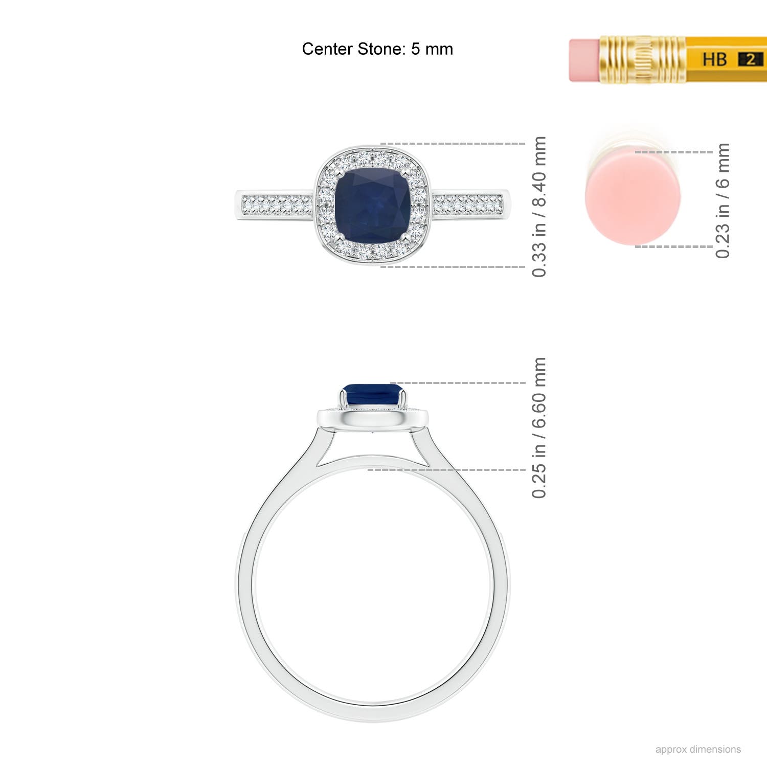 A - Blue Sapphire / 0.78 CT / 14 KT White Gold