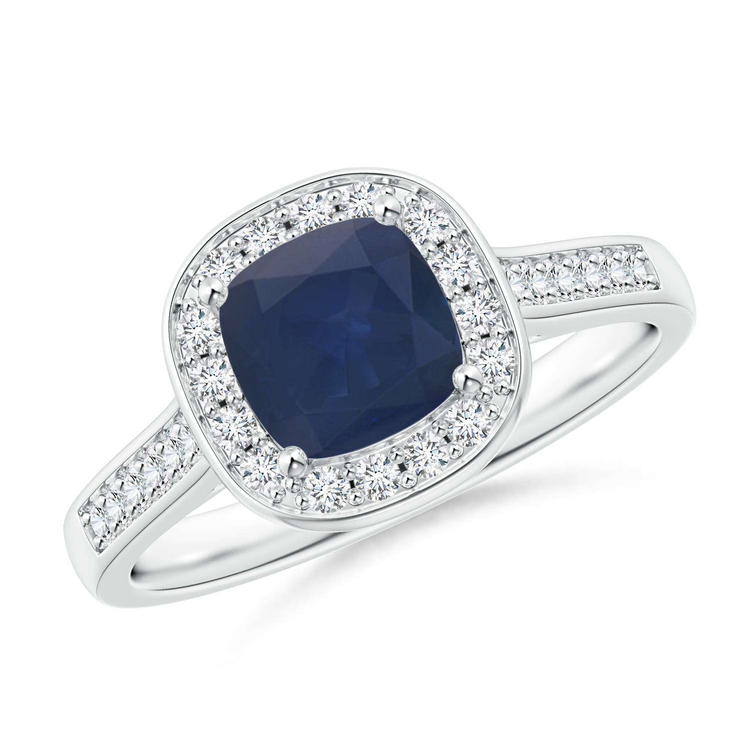 A - Blue Sapphire / 1.28 CT / 14 KT White Gold