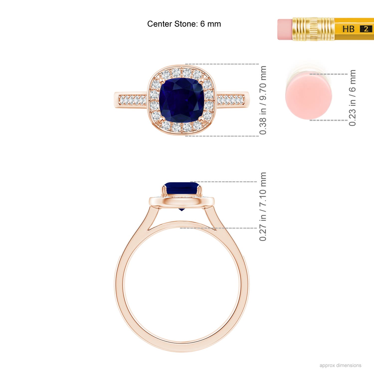 AA - Blue Sapphire / 1.28 CT / 14 KT Rose Gold