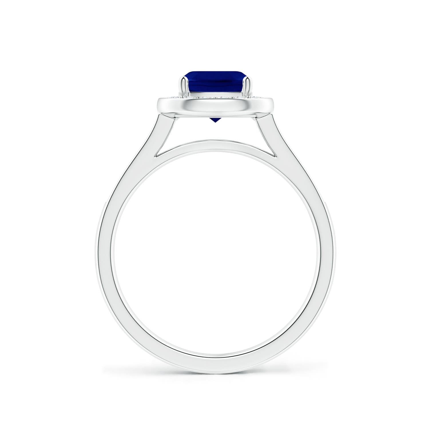 AAA - Blue Sapphire / 1.28 CT / 14 KT White Gold