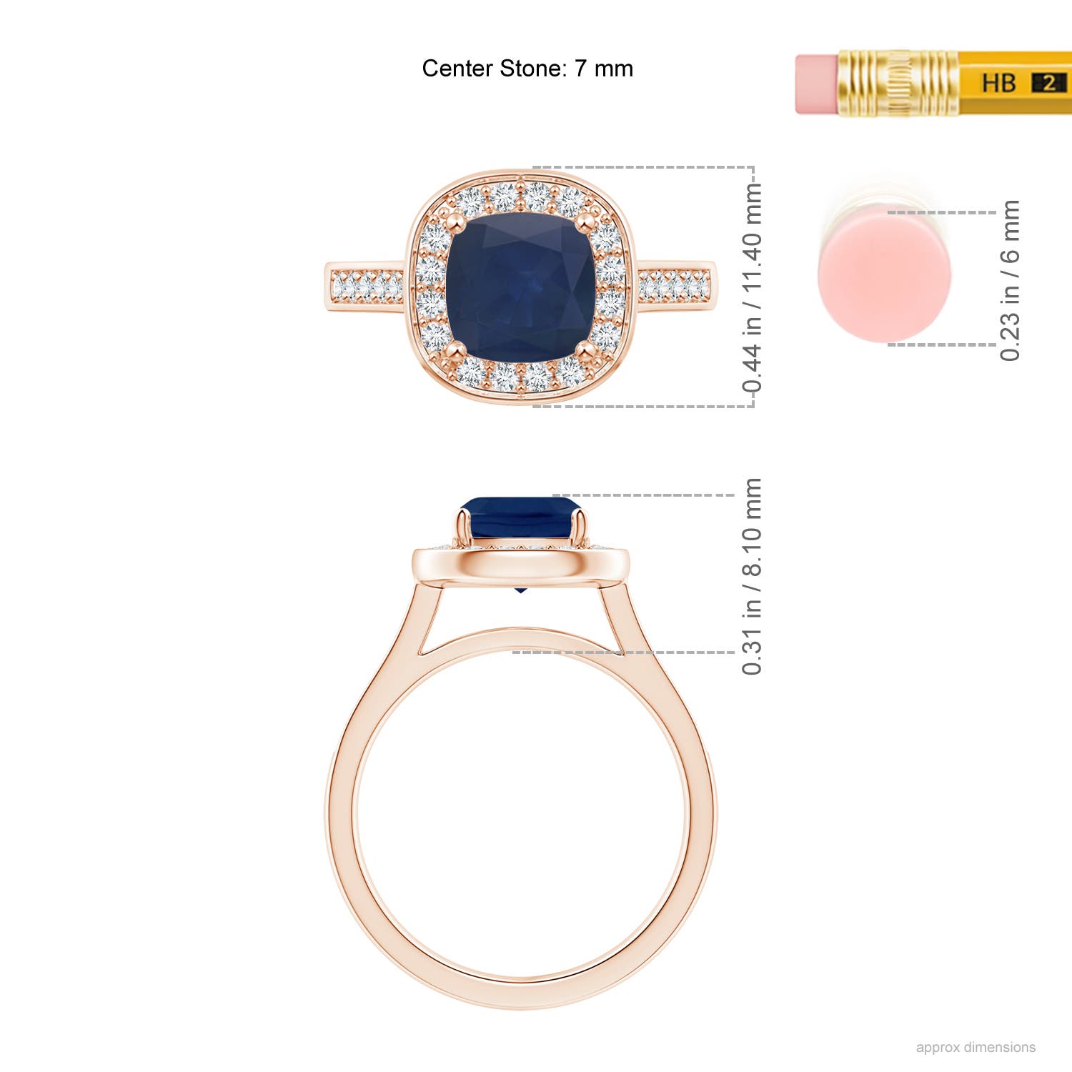 A - Blue Sapphire / 1.99 CT / 14 KT Rose Gold