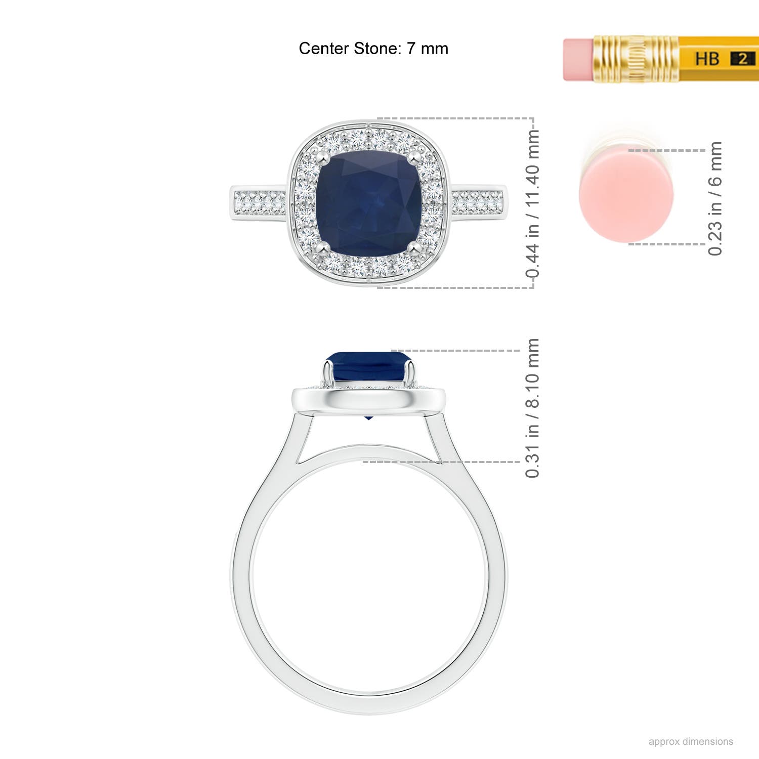 A - Blue Sapphire / 1.99 CT / 14 KT White Gold