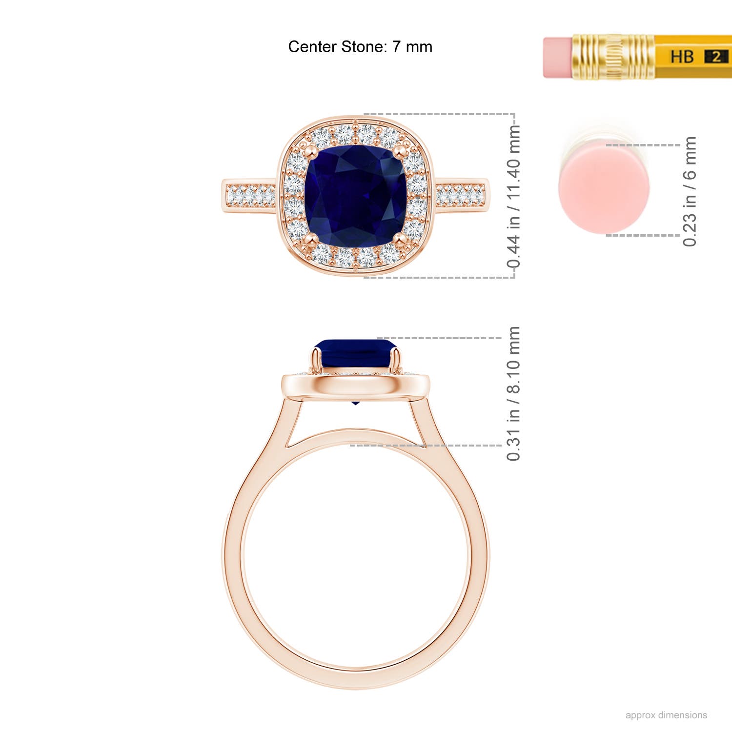 AA - Blue Sapphire / 1.99 CT / 14 KT Rose Gold