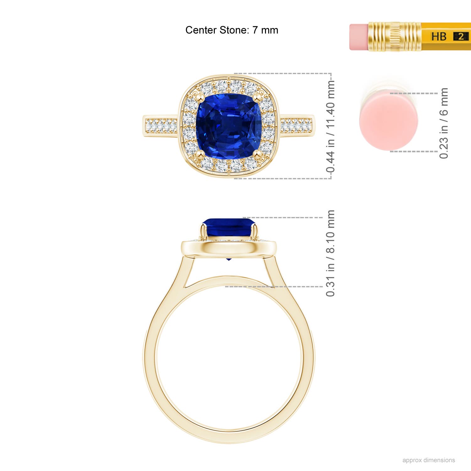 AAAA - Blue Sapphire / 1.99 CT / 14 KT Yellow Gold