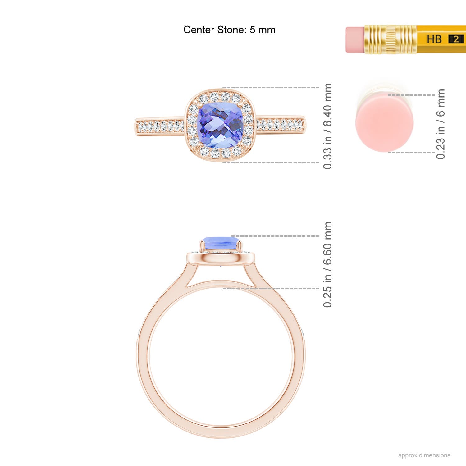 A - Tanzanite / 1.01 CT / 14 KT Rose Gold