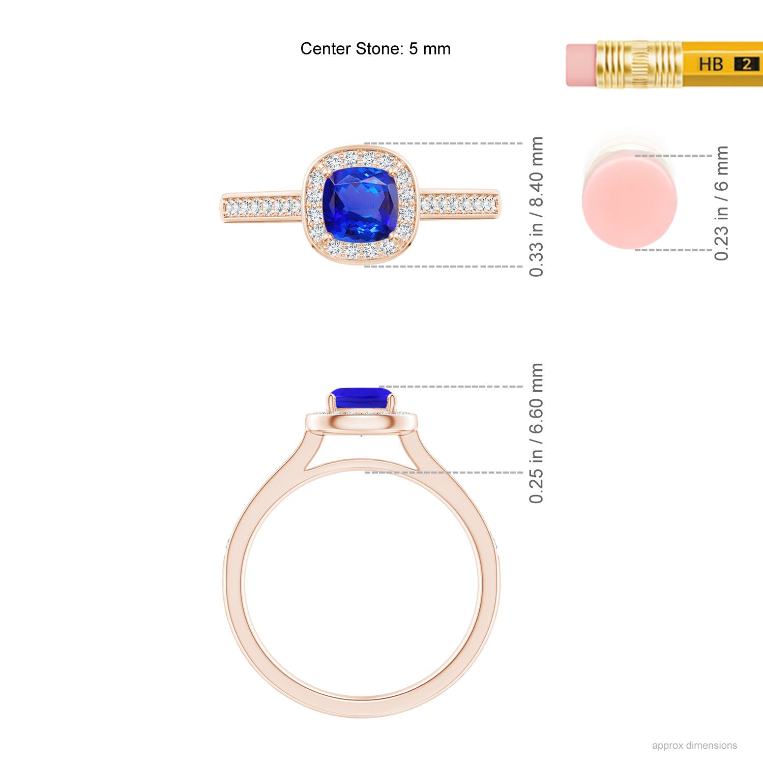 AAA - Tanzanite / 1.01 CT / 14 KT Rose Gold