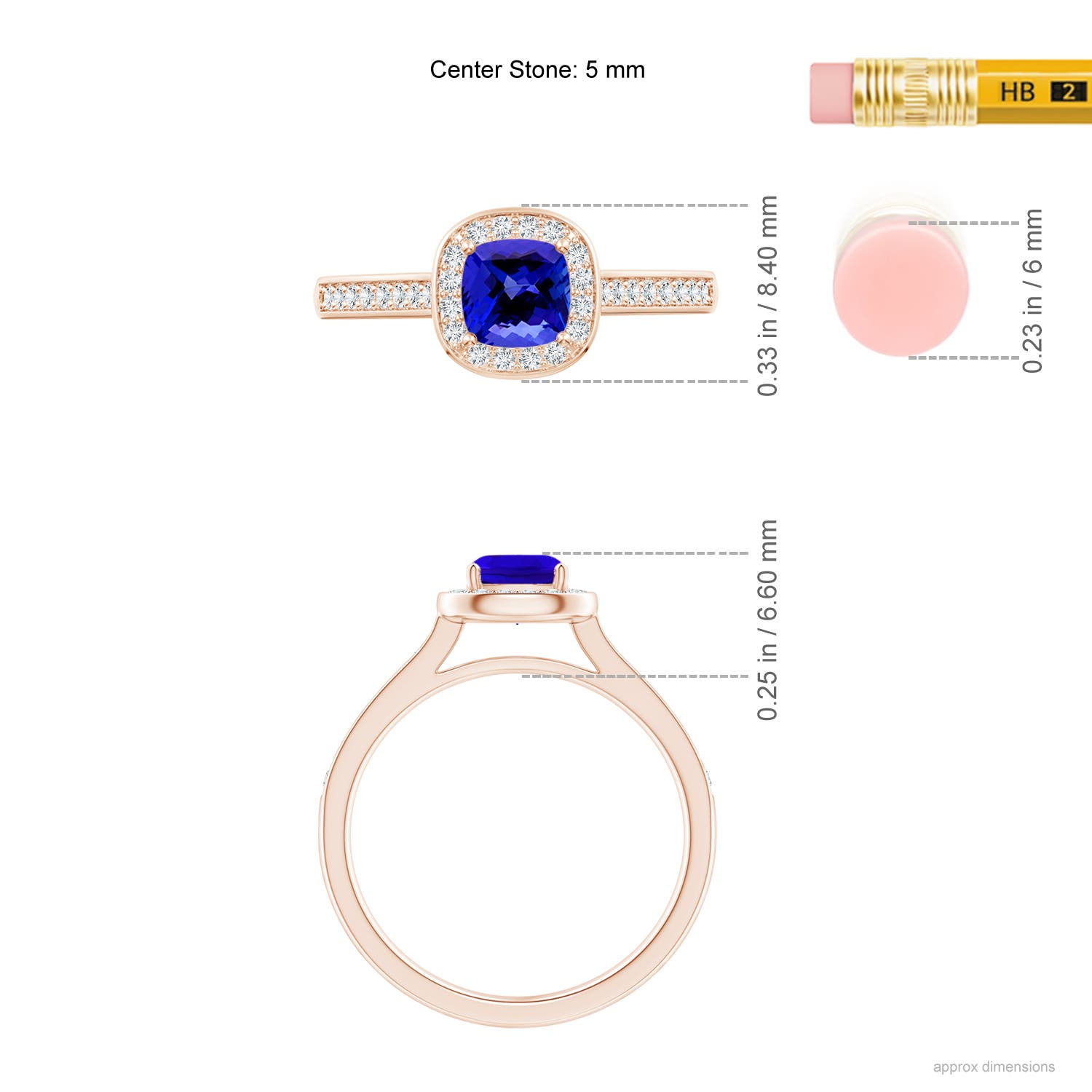 AAAA - Tanzanite / 1.01 CT / 14 KT Rose Gold