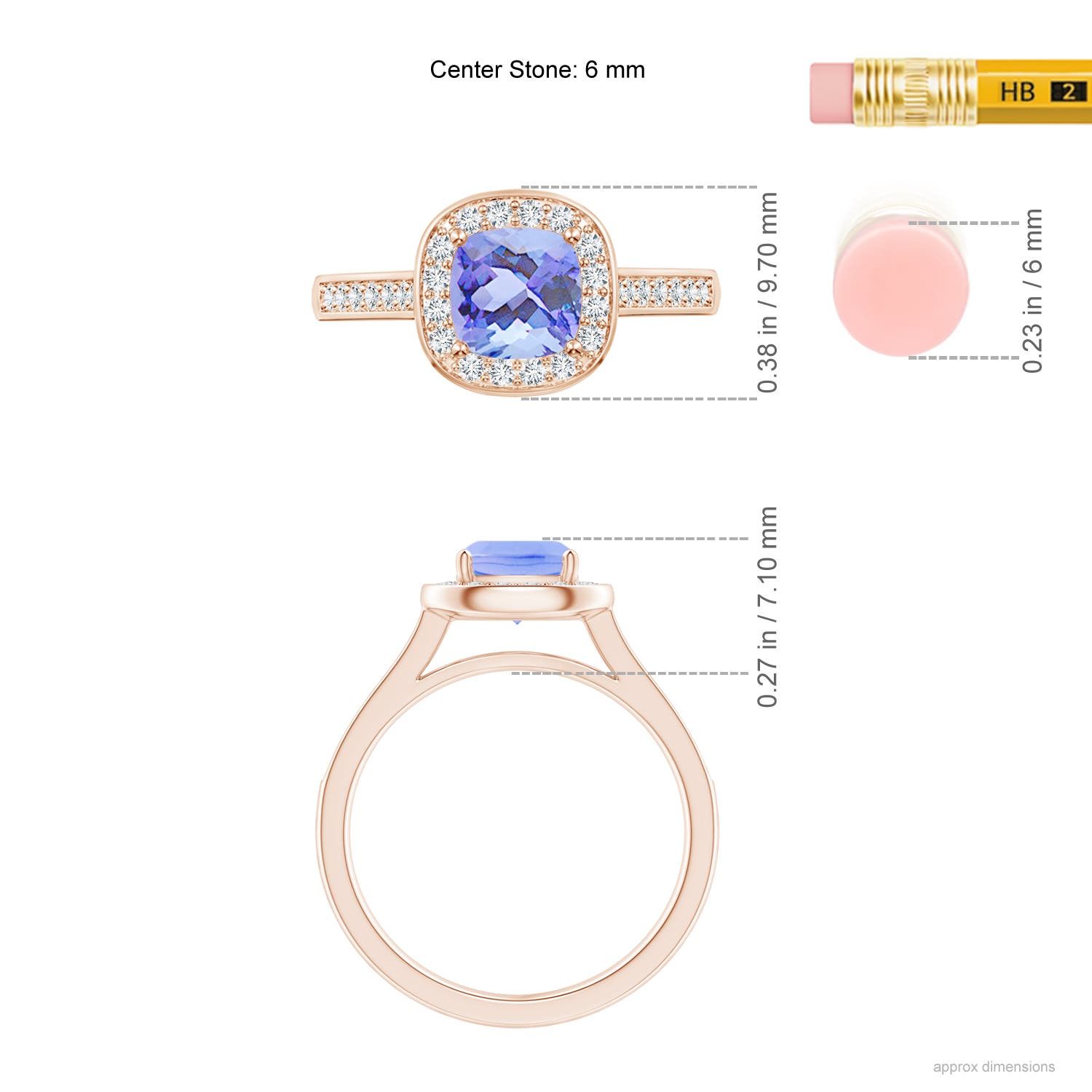 A - Tanzanite / 1.33 CT / 14 KT Rose Gold