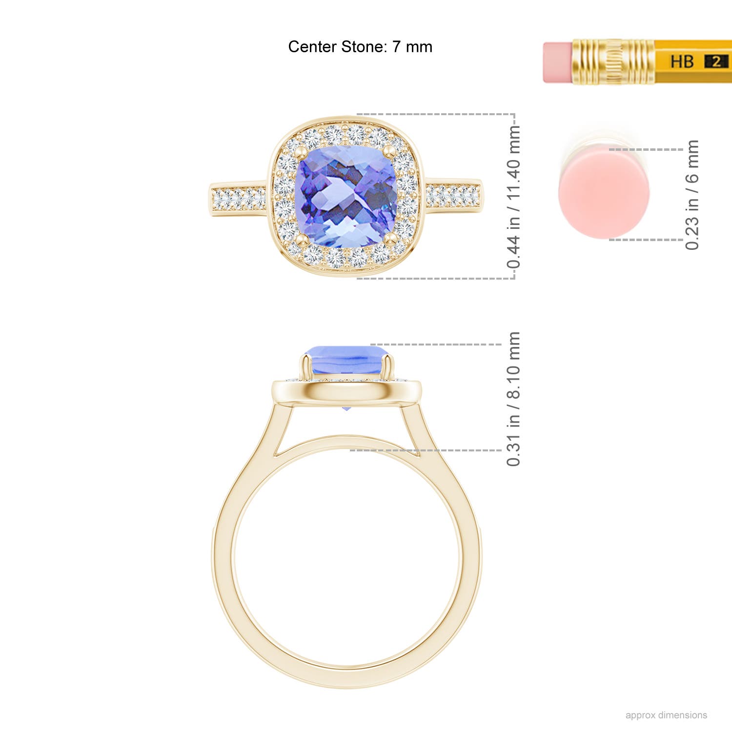 A - Tanzanite / 1.89 CT / 14 KT Yellow Gold