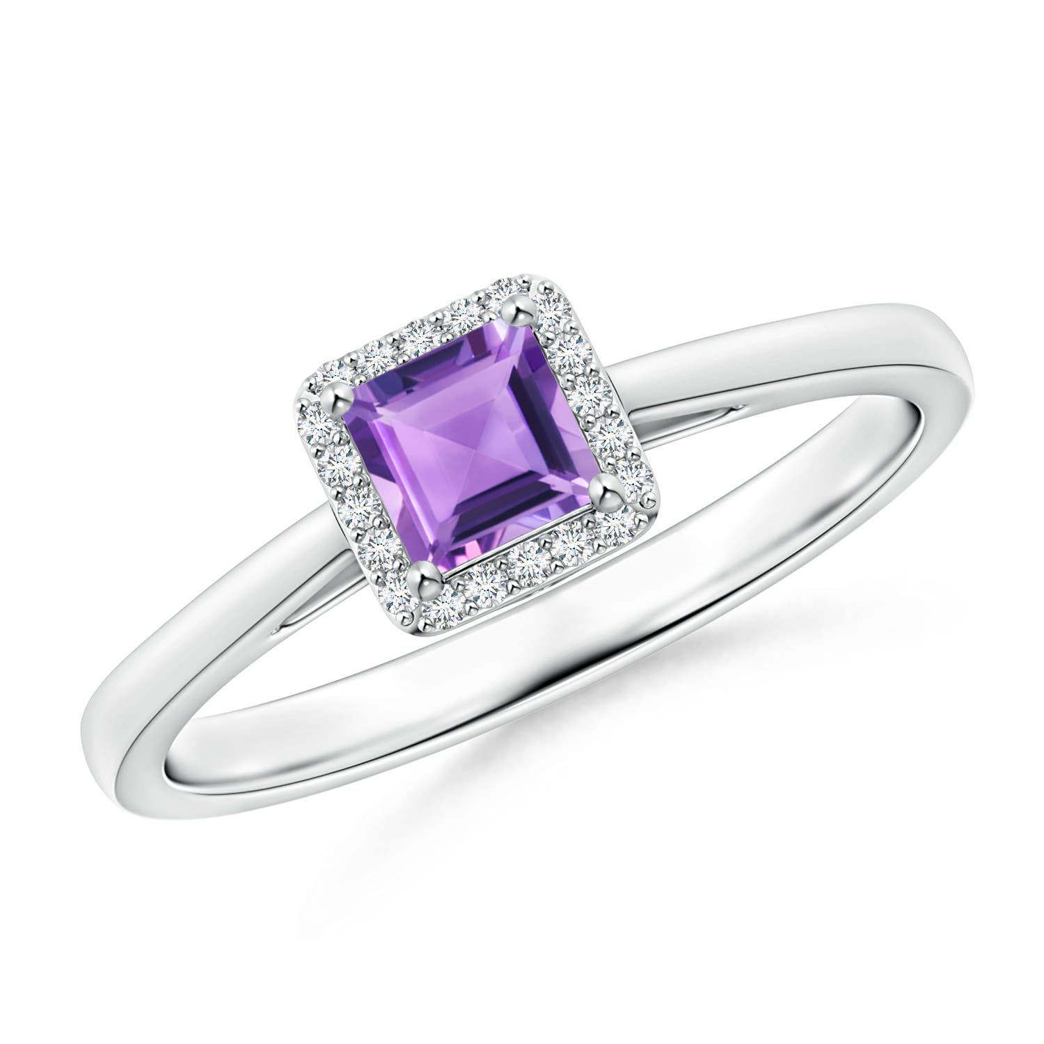 A - Amethyst / 0.4 CT / 14 KT White Gold