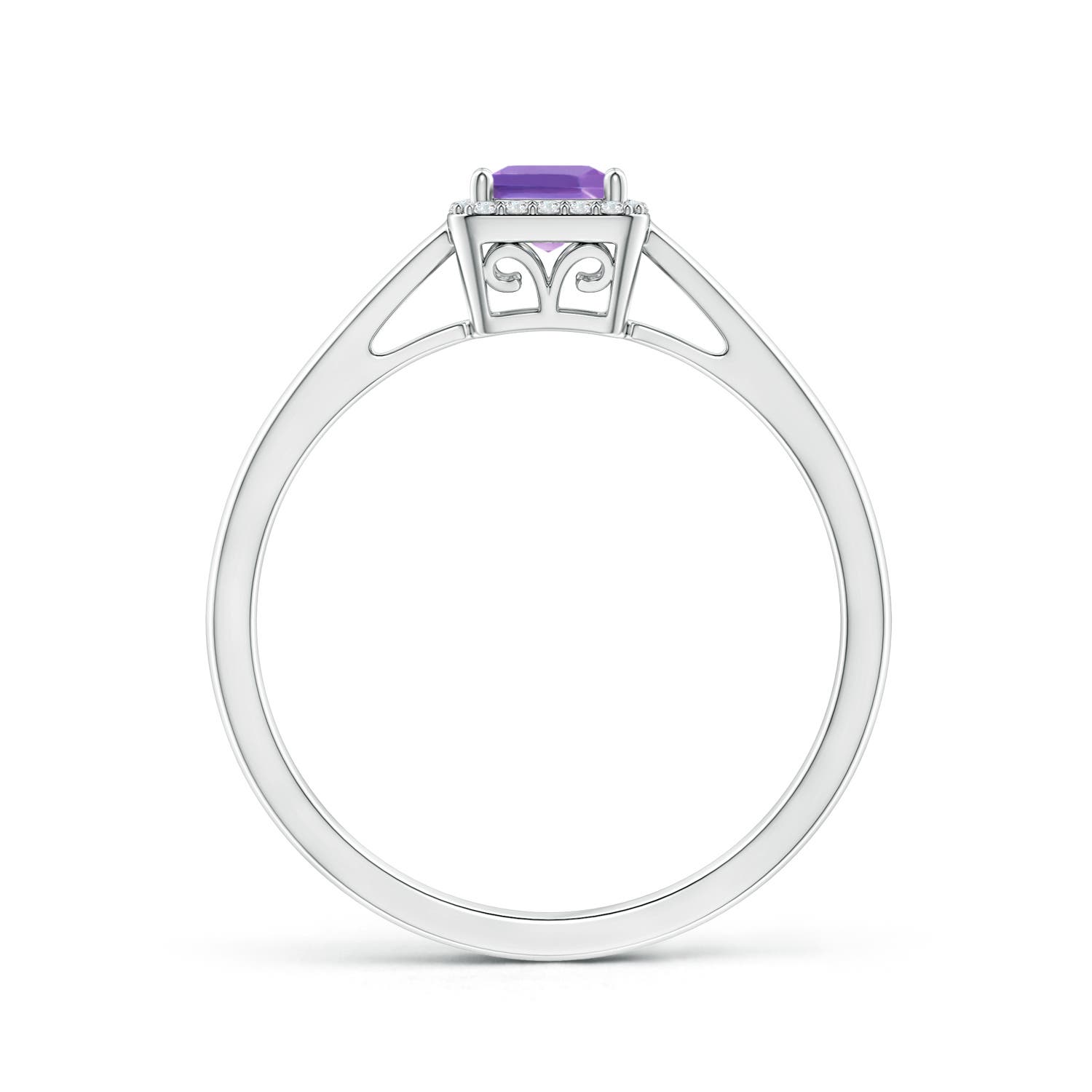 A - Amethyst / 0.4 CT / 14 KT White Gold