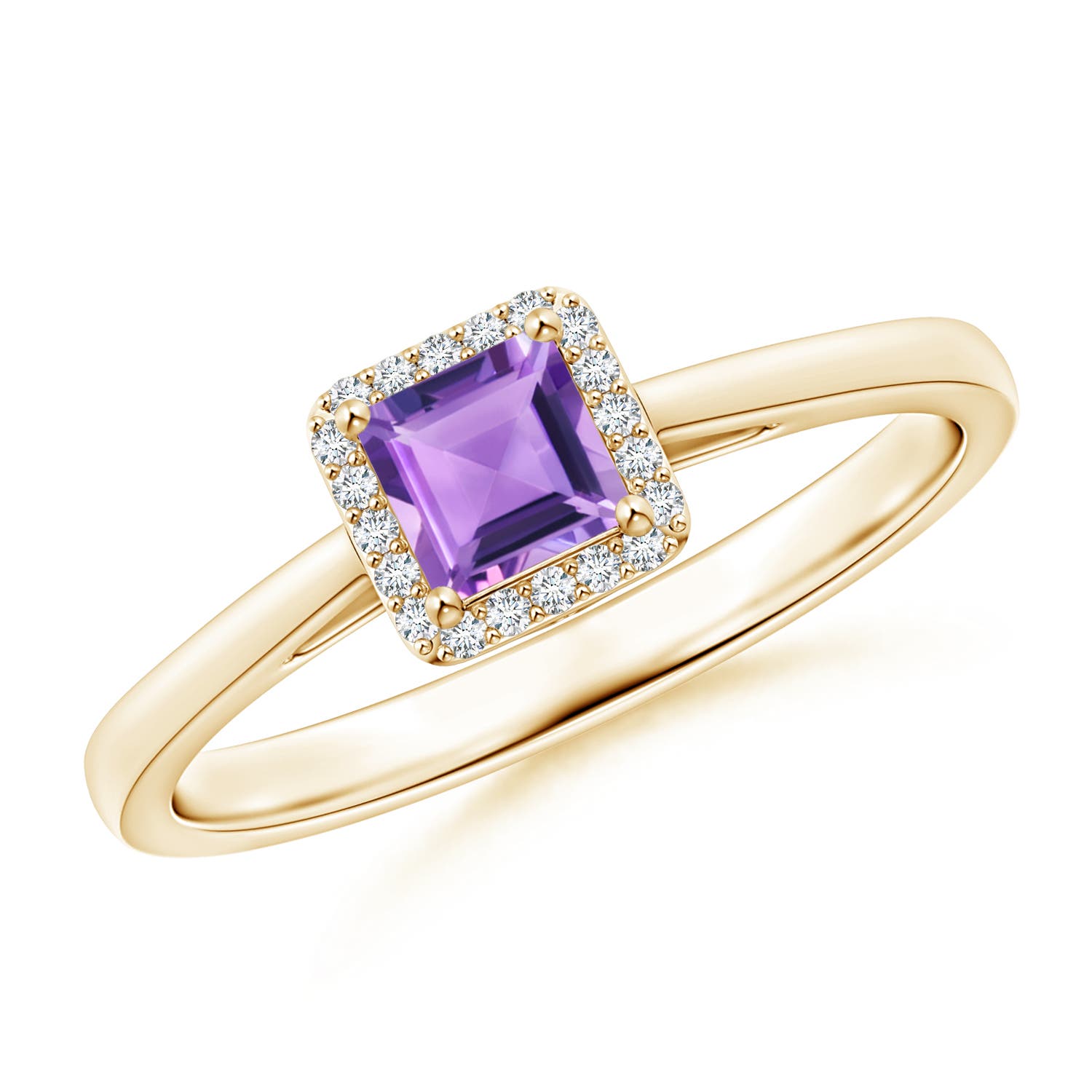 A - Amethyst / 0.4 CT / 14 KT Yellow Gold