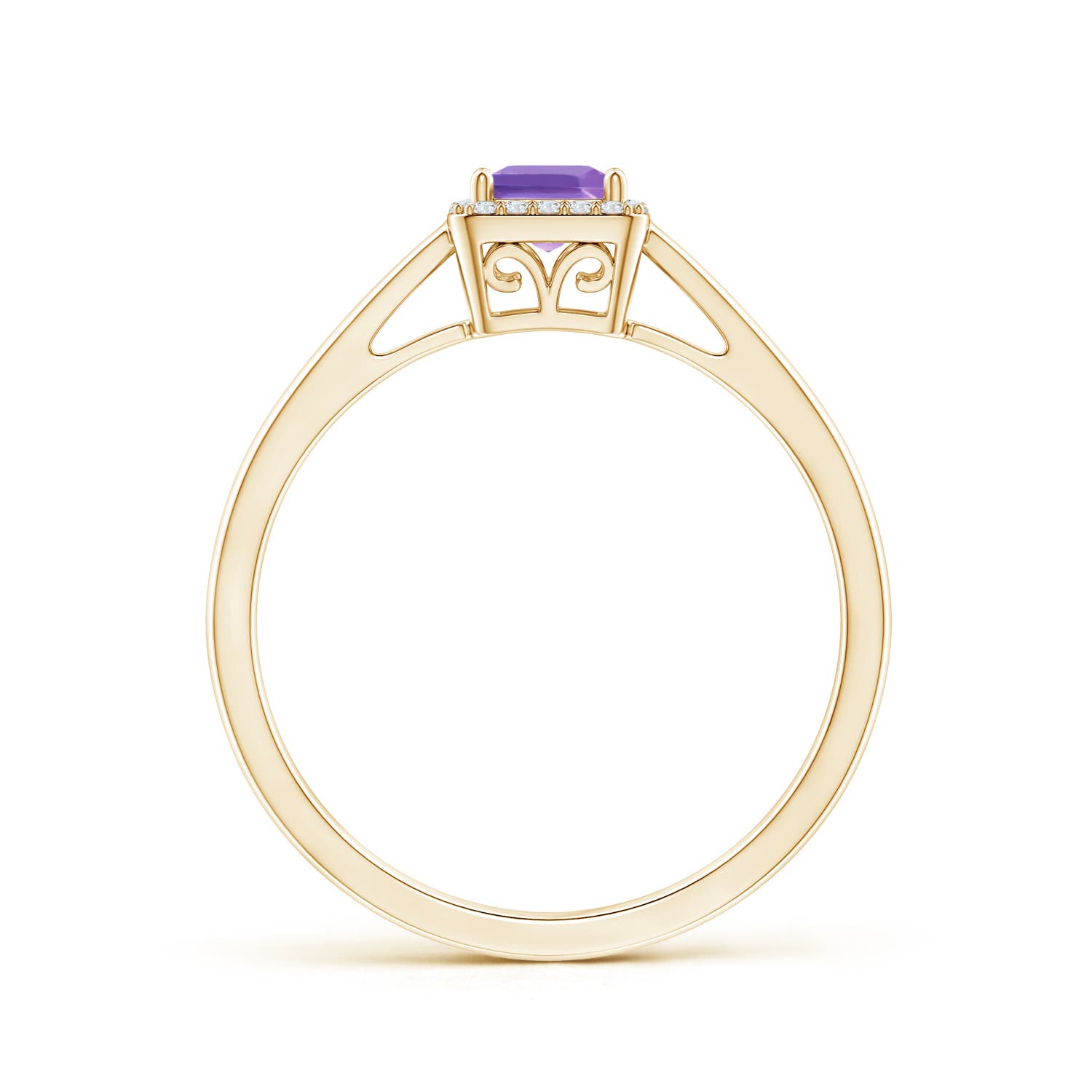 A - Amethyst / 0.4 CT / 14 KT Yellow Gold