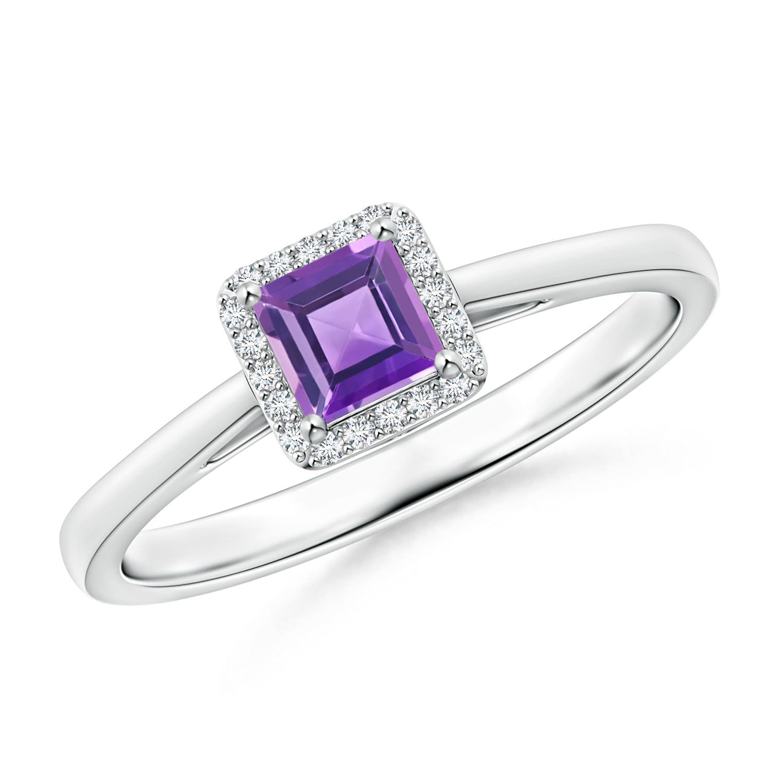 AA - Amethyst / 0.4 CT / 14 KT White Gold