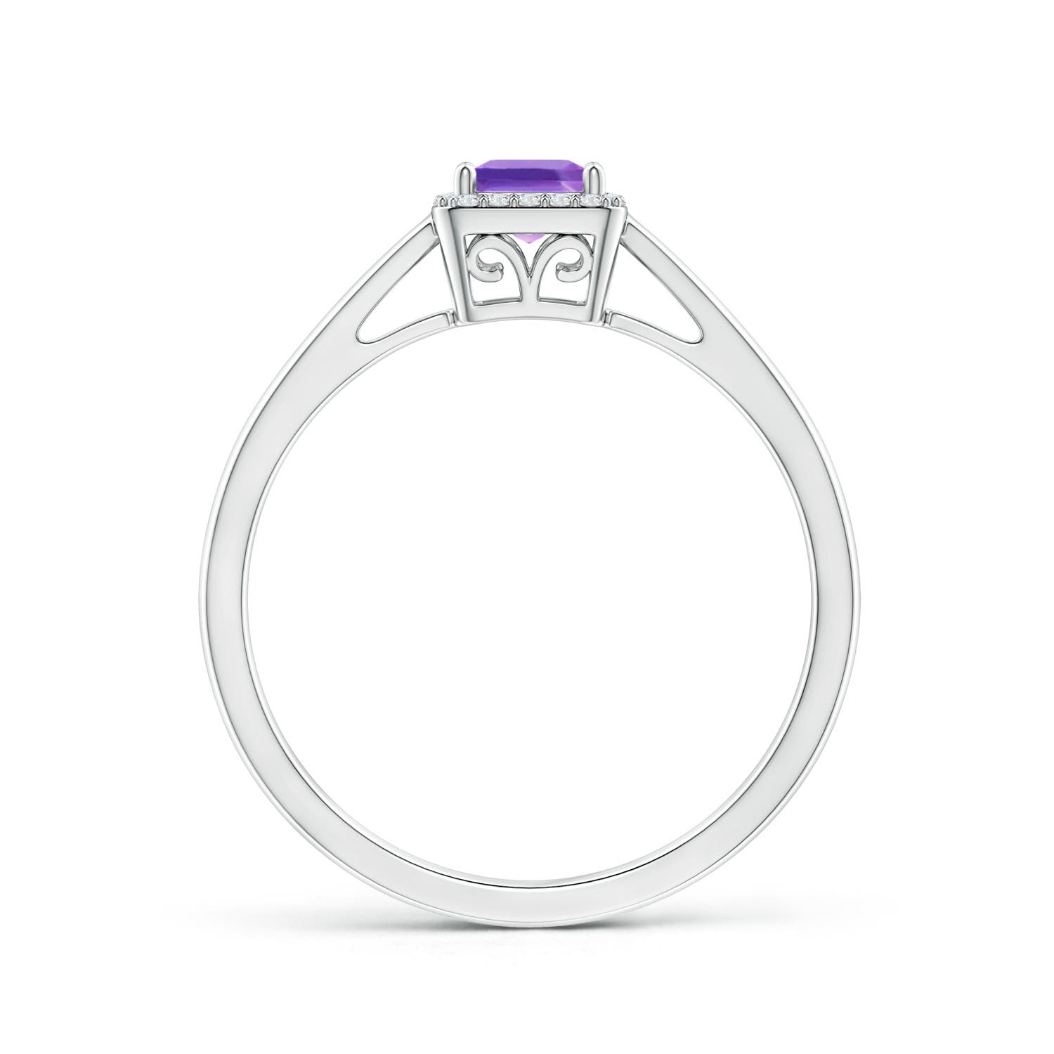 AA - Amethyst / 0.4 CT / 14 KT White Gold