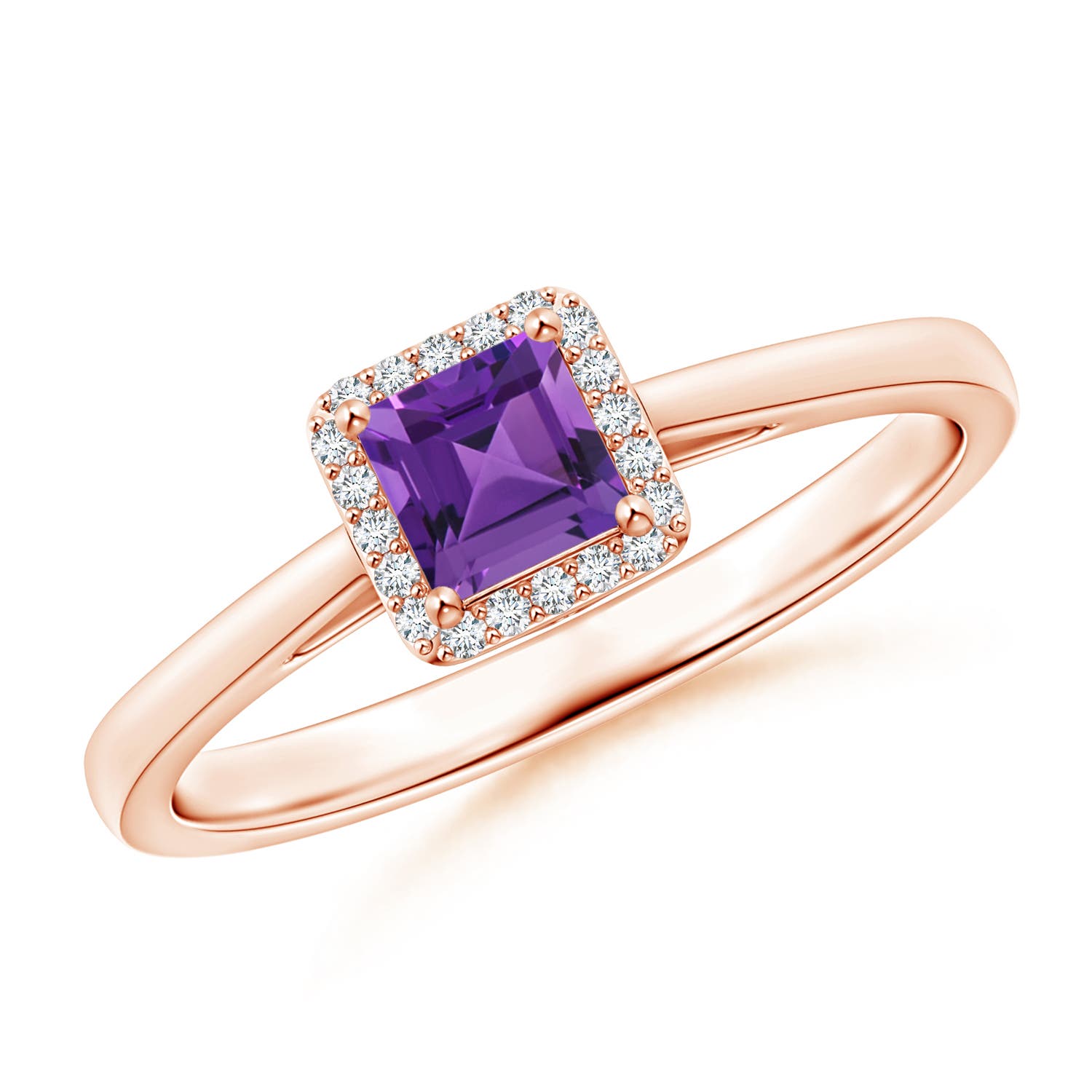 AAAA - Amethyst / 0.4 CT / 14 KT Rose Gold