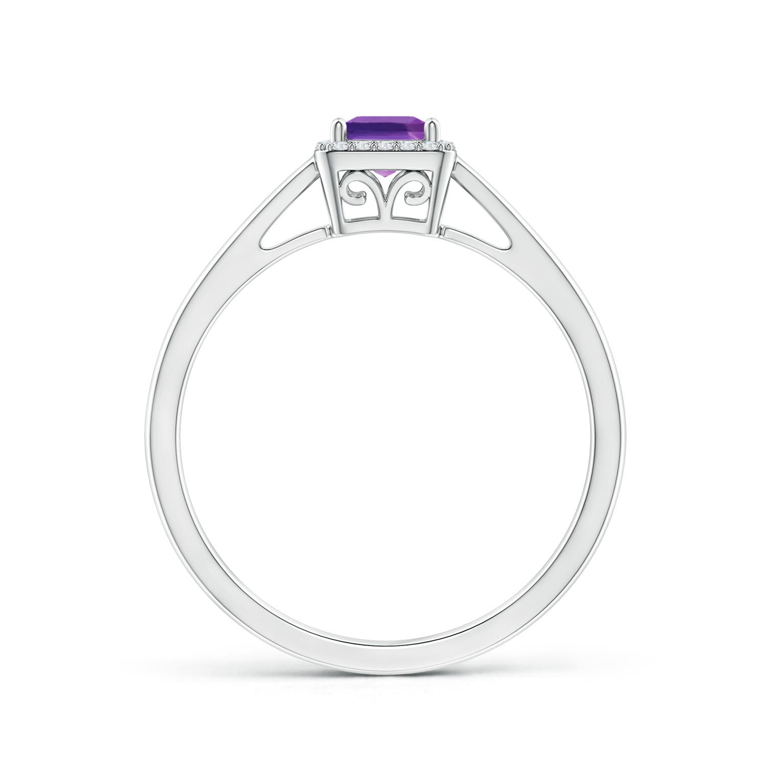 AAAA - Amethyst / 0.4 CT / 14 KT White Gold