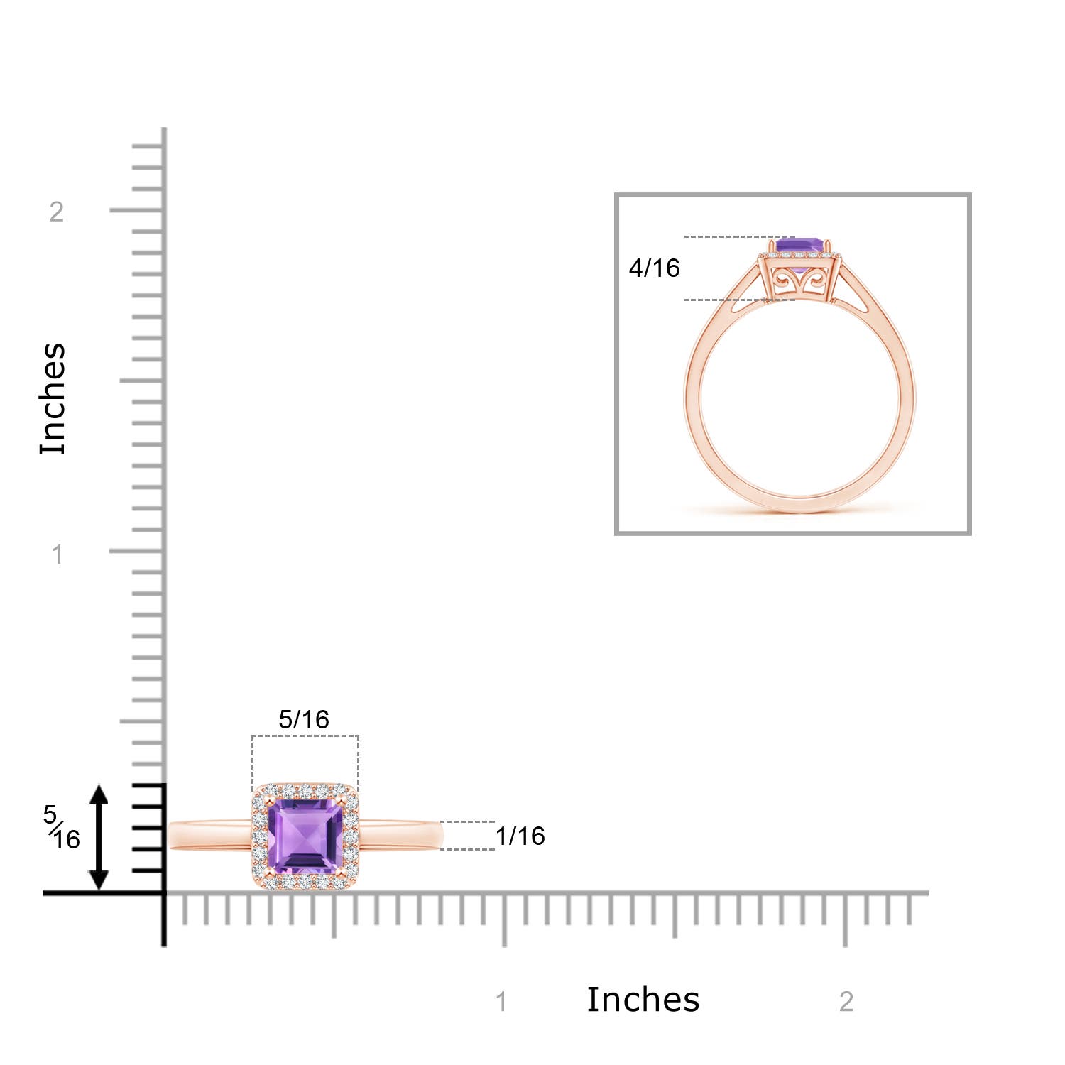 A - Amethyst / 0.82 CT / 14 KT Rose Gold