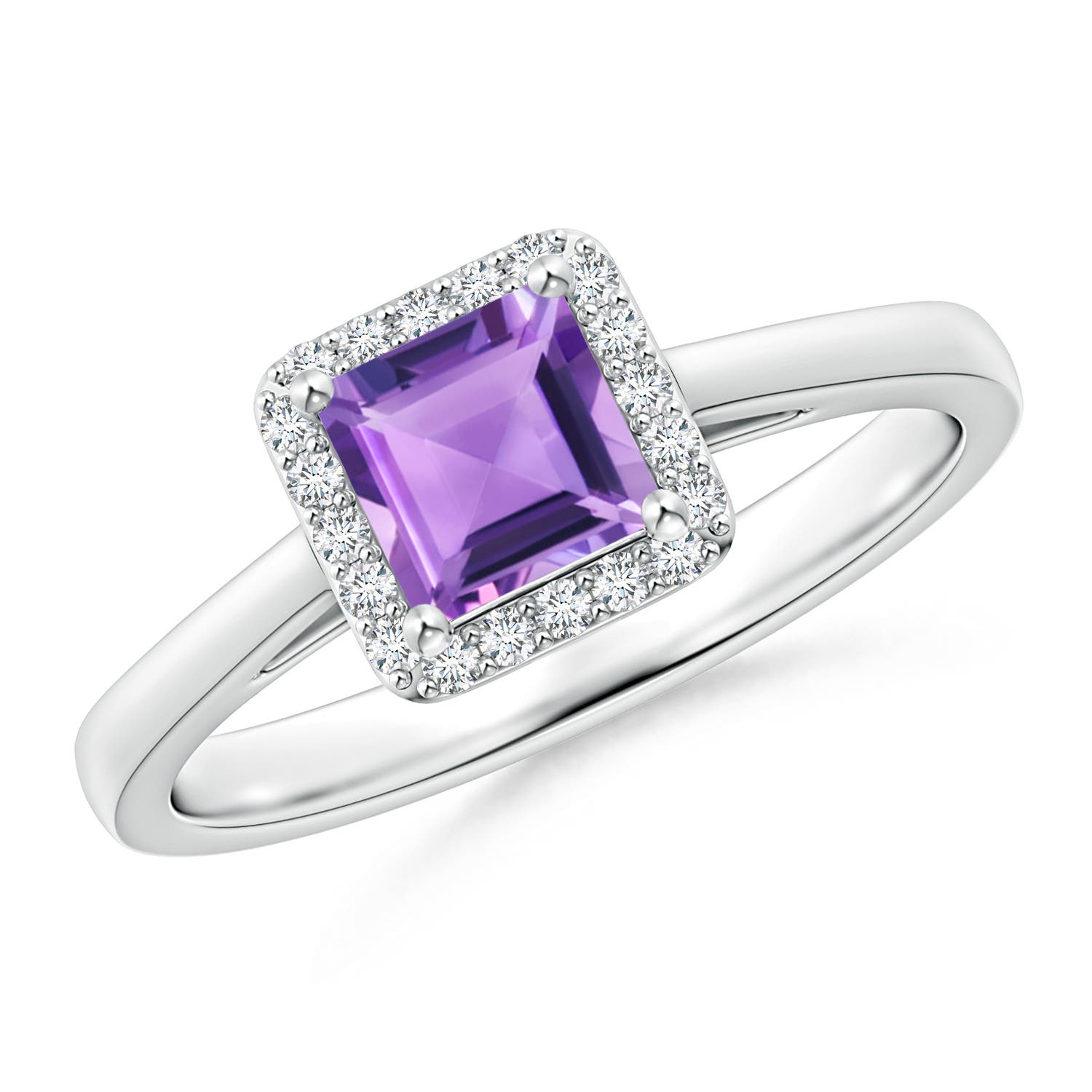 A - Amethyst / 0.82 CT / 14 KT White Gold