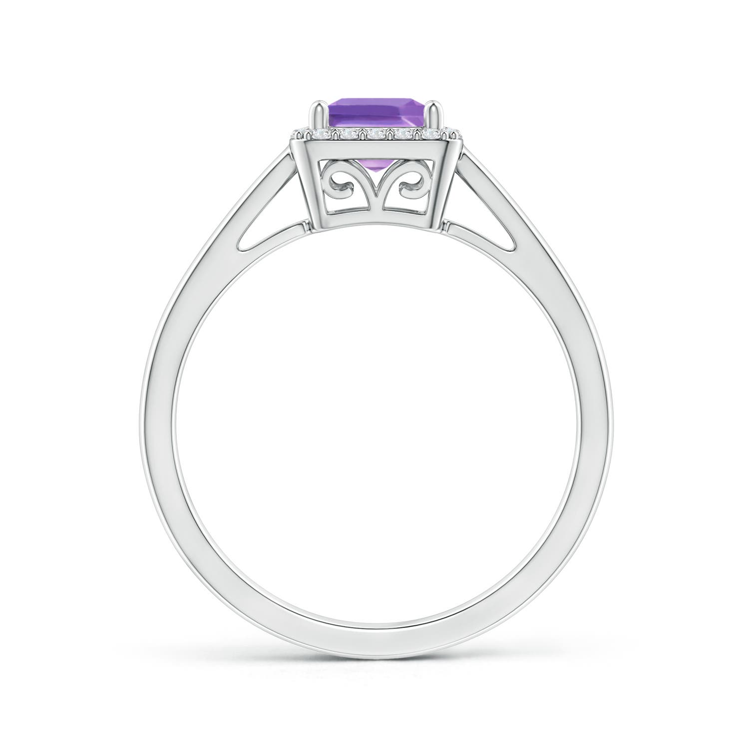 A - Amethyst / 0.82 CT / 14 KT White Gold