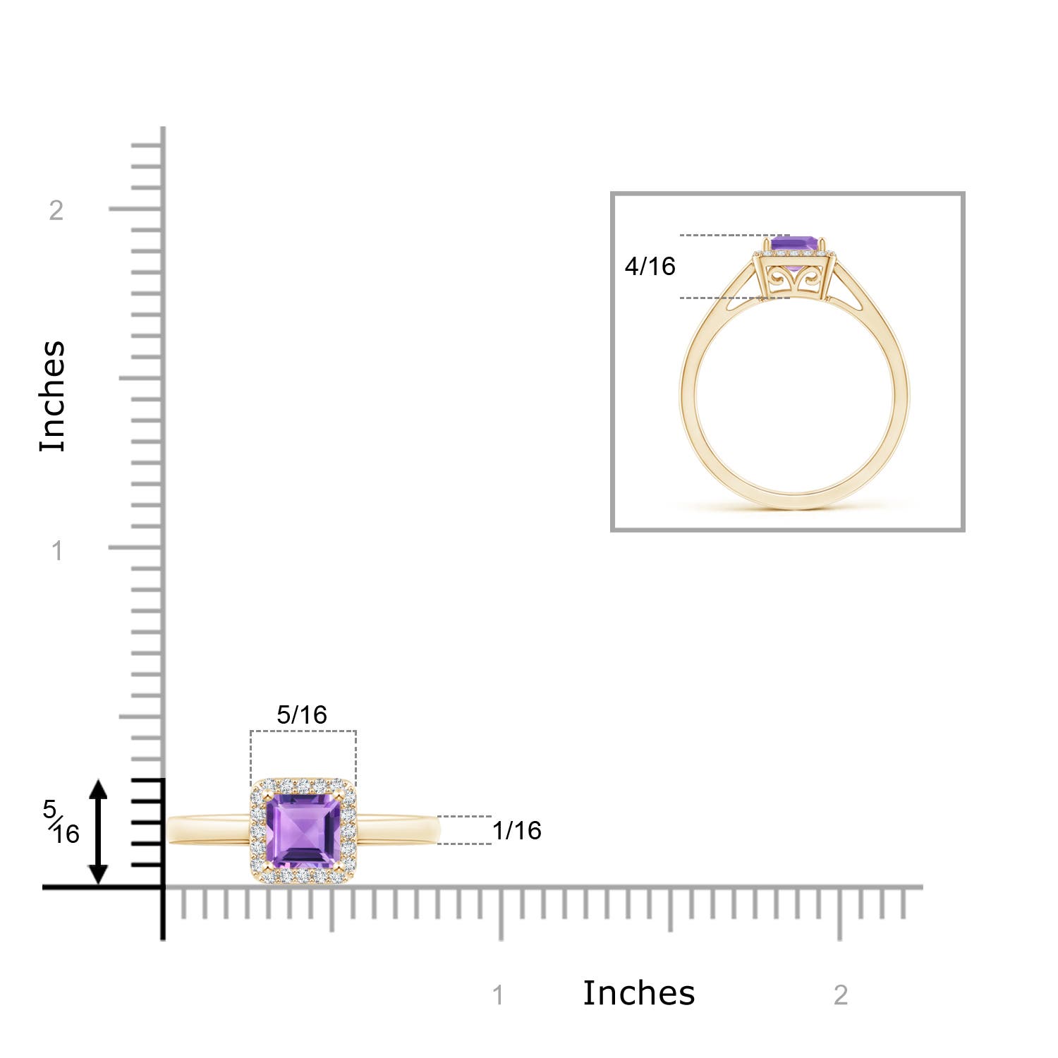 A - Amethyst / 0.82 CT / 14 KT Yellow Gold