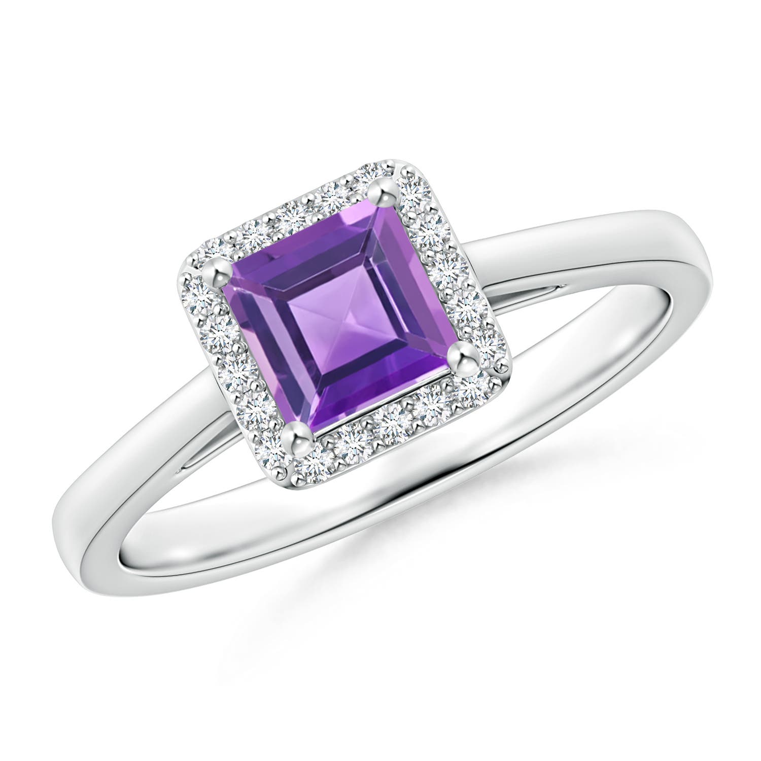 AA - Amethyst / 0.82 CT / 14 KT White Gold